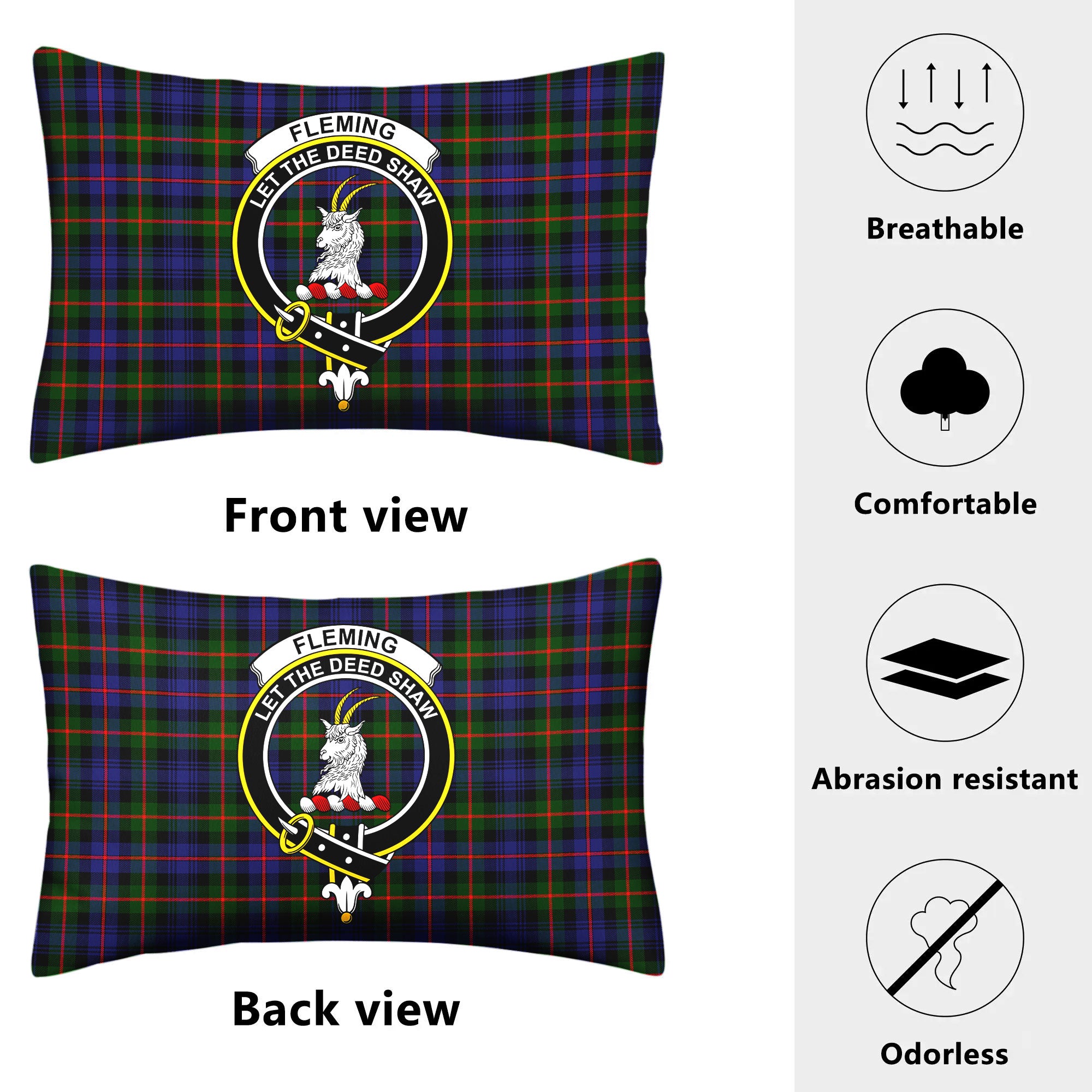 Fleming Tartan Crest Pillow Cover