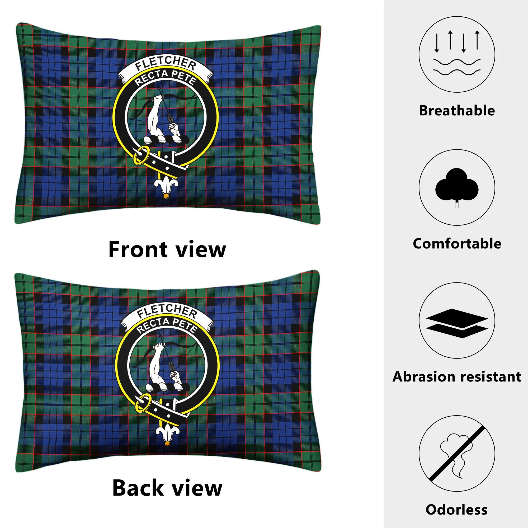 Fletcher Ancient Tartan Crest Pillow Cover