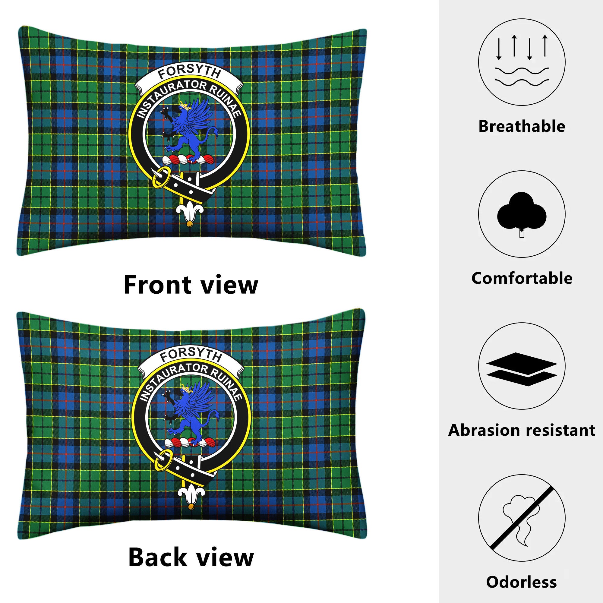 Forsyth Ancient Tartan Crest Pillow Cover