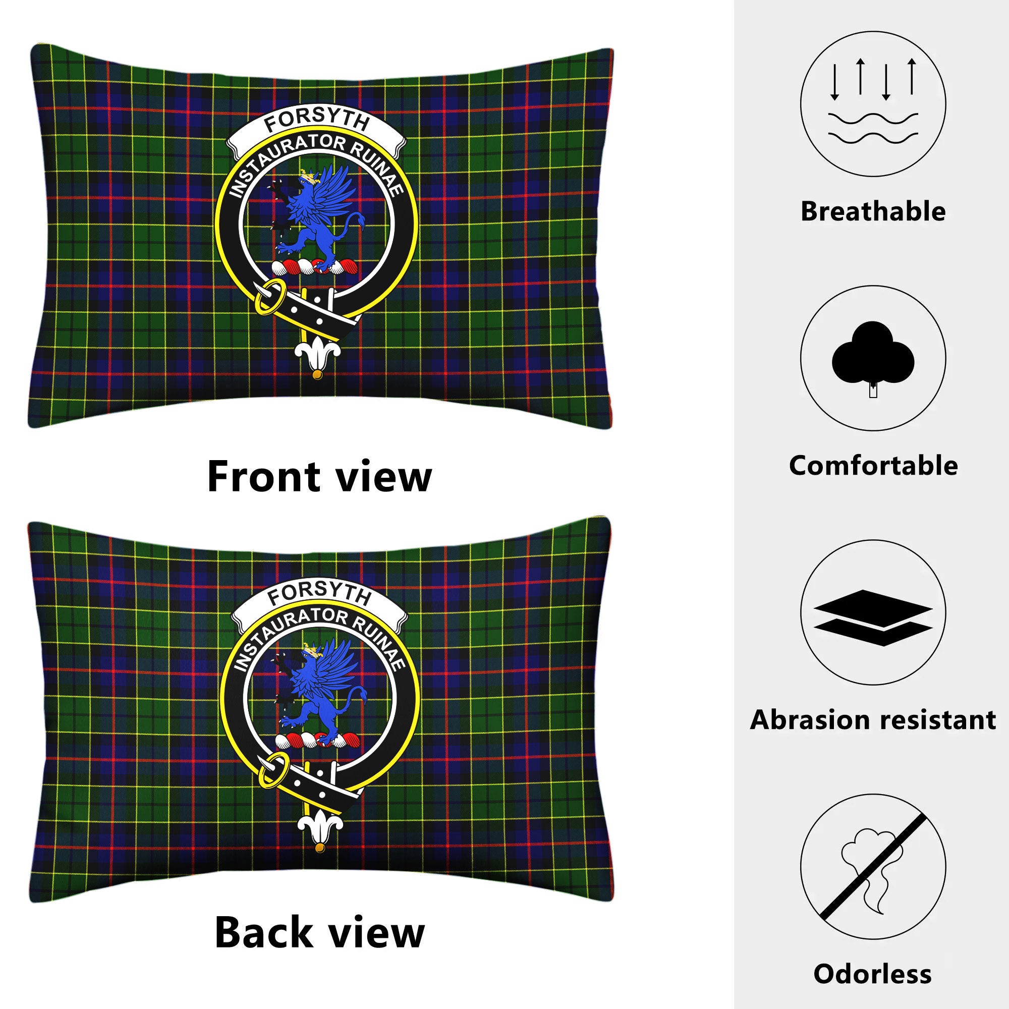 Forsyth Modern Tartan Crest Pillow Cover