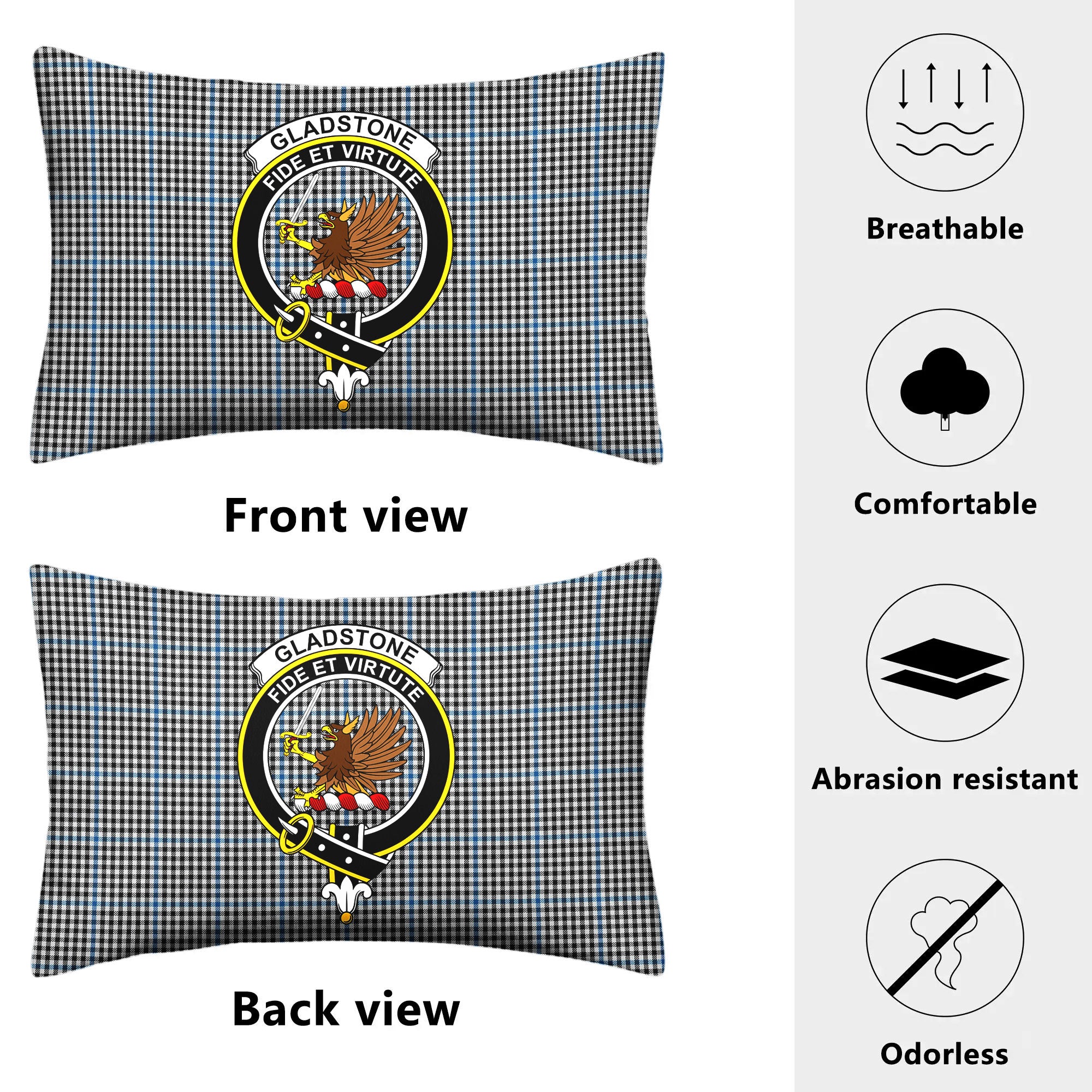 Gladstone Tartan Crest Pillow Cover