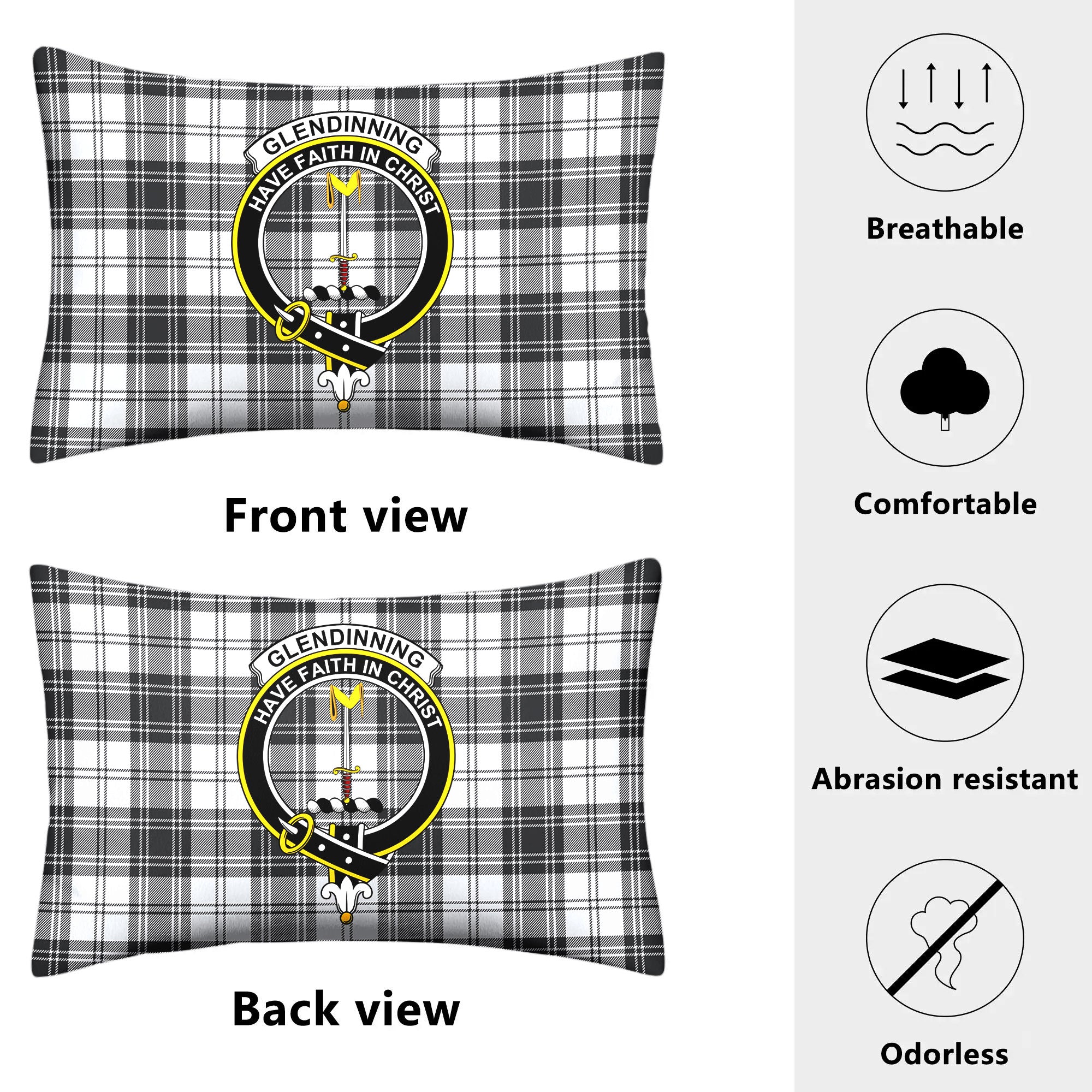 Glendinning Tartan Crest Pillow Cover