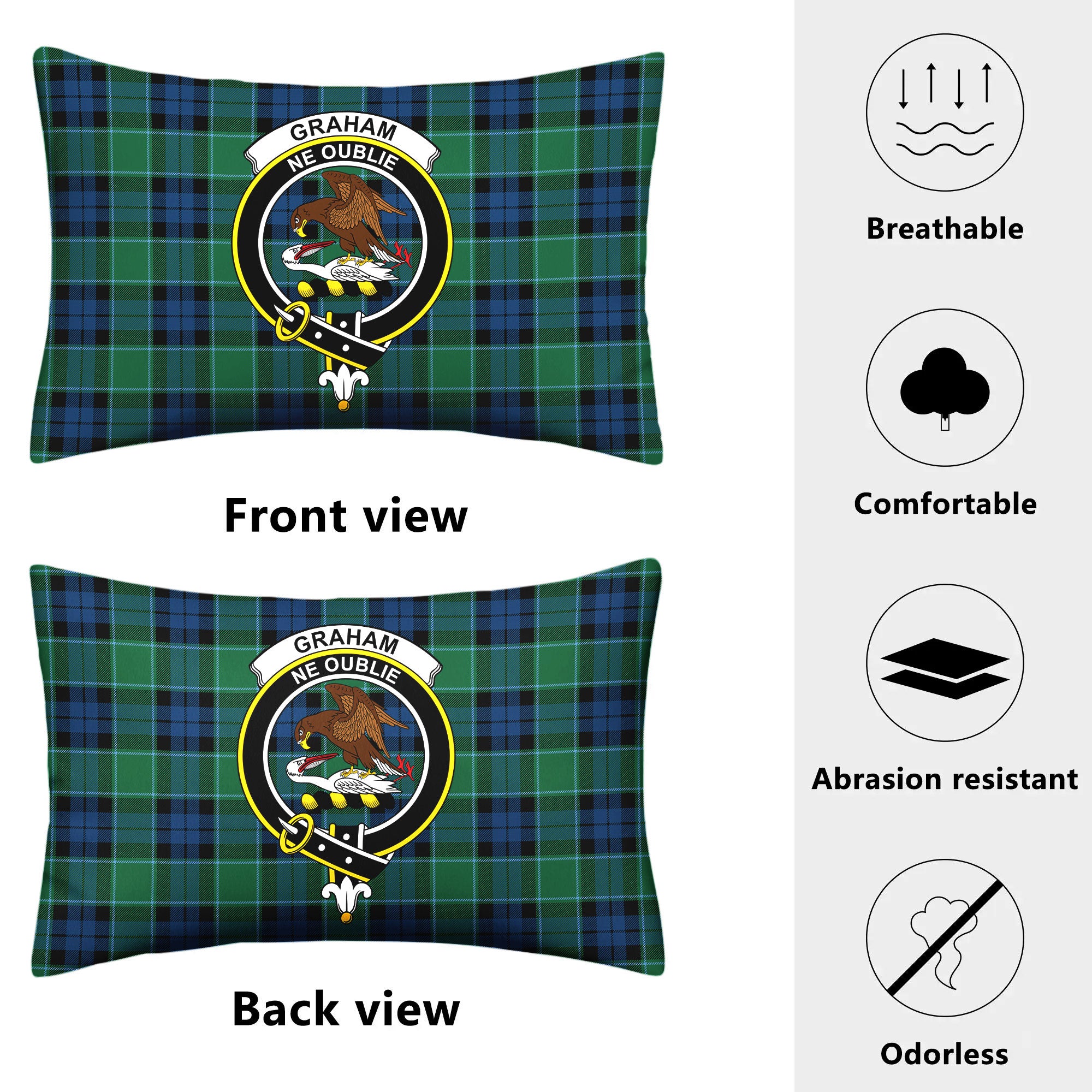 Graham of Menteith Ancient Tartan Crest Pillow Cover