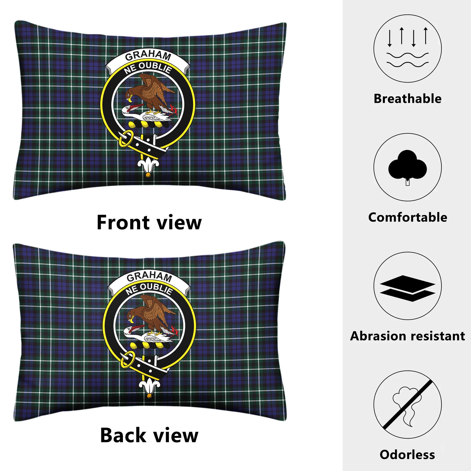 Graham of Montrose Modern Tartan Crest Pillow Cover