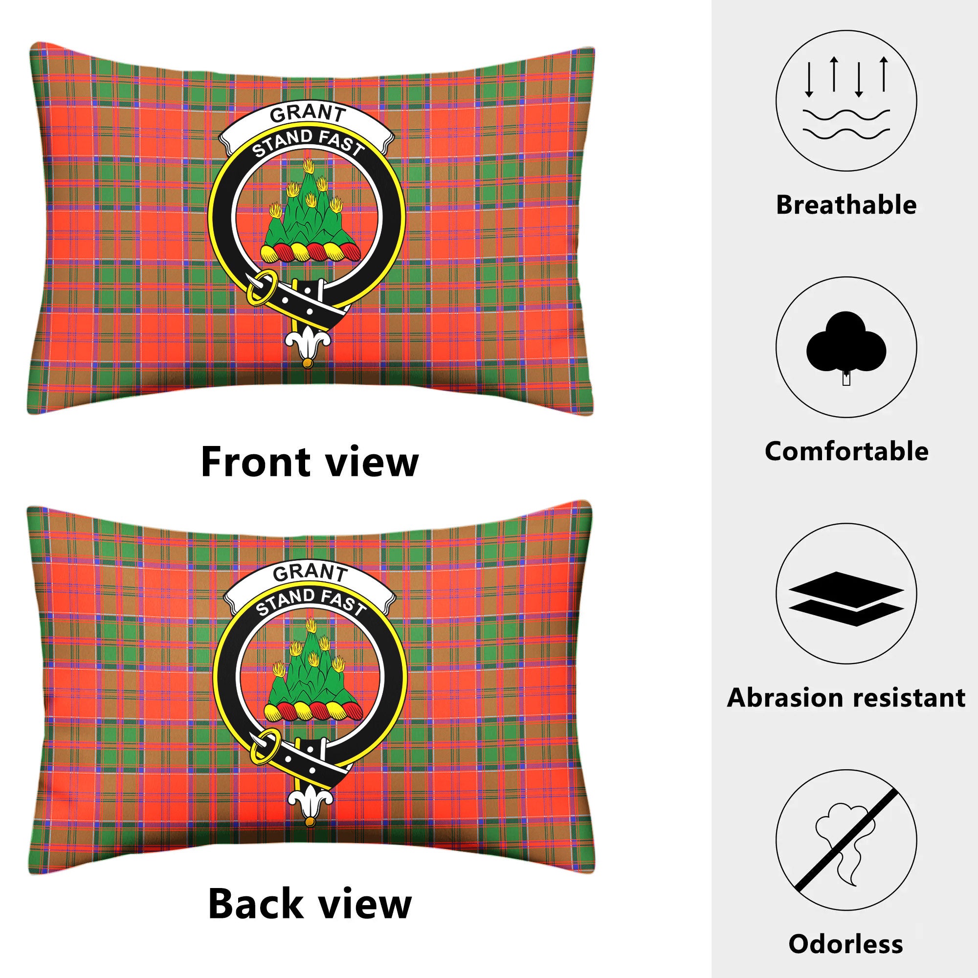 Grant Ancient Tartan Crest Pillow Cover