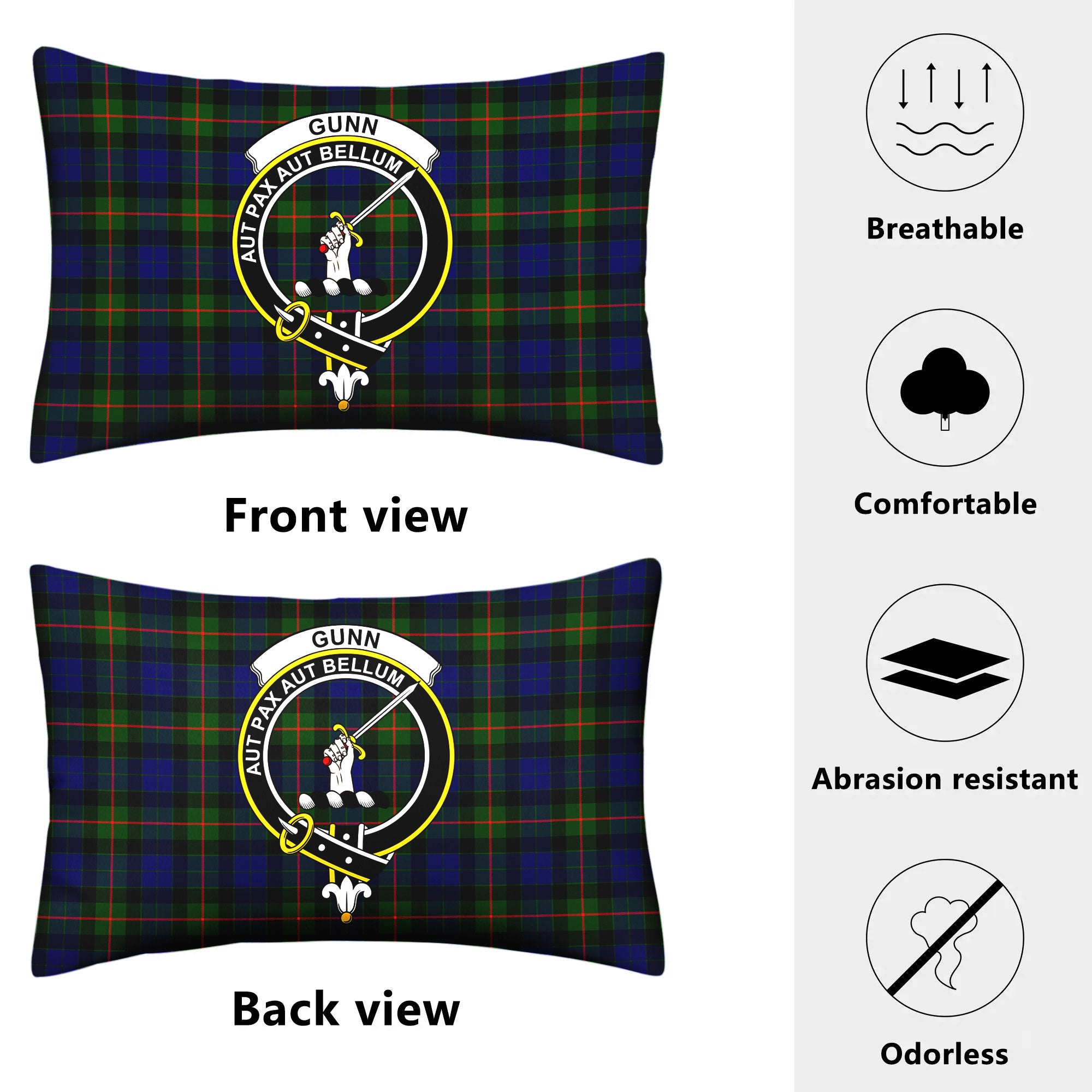 Gunn Modern Tartan Crest Pillow Cover