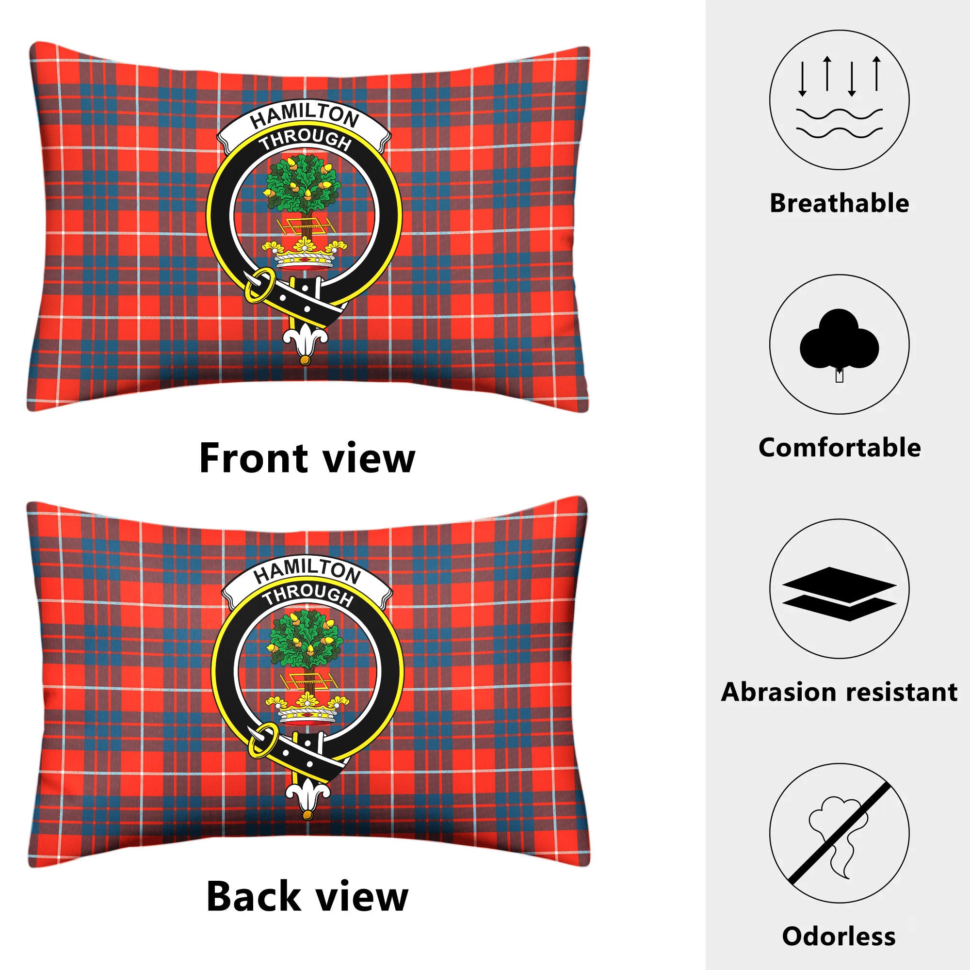 Hamilton Ancient Tartan Crest Pillow Cover