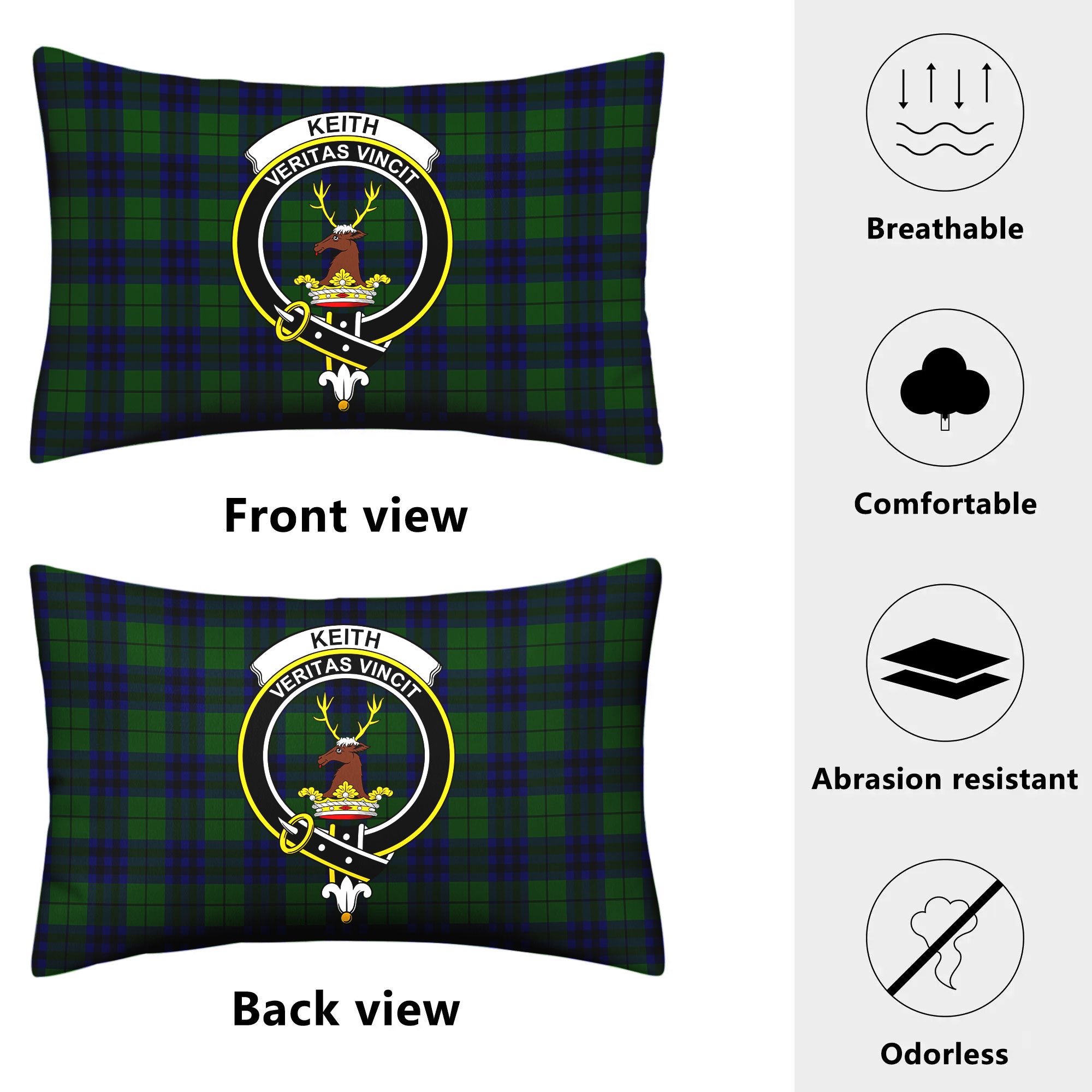 Keith Modern Tartan Crest Pillow Cover