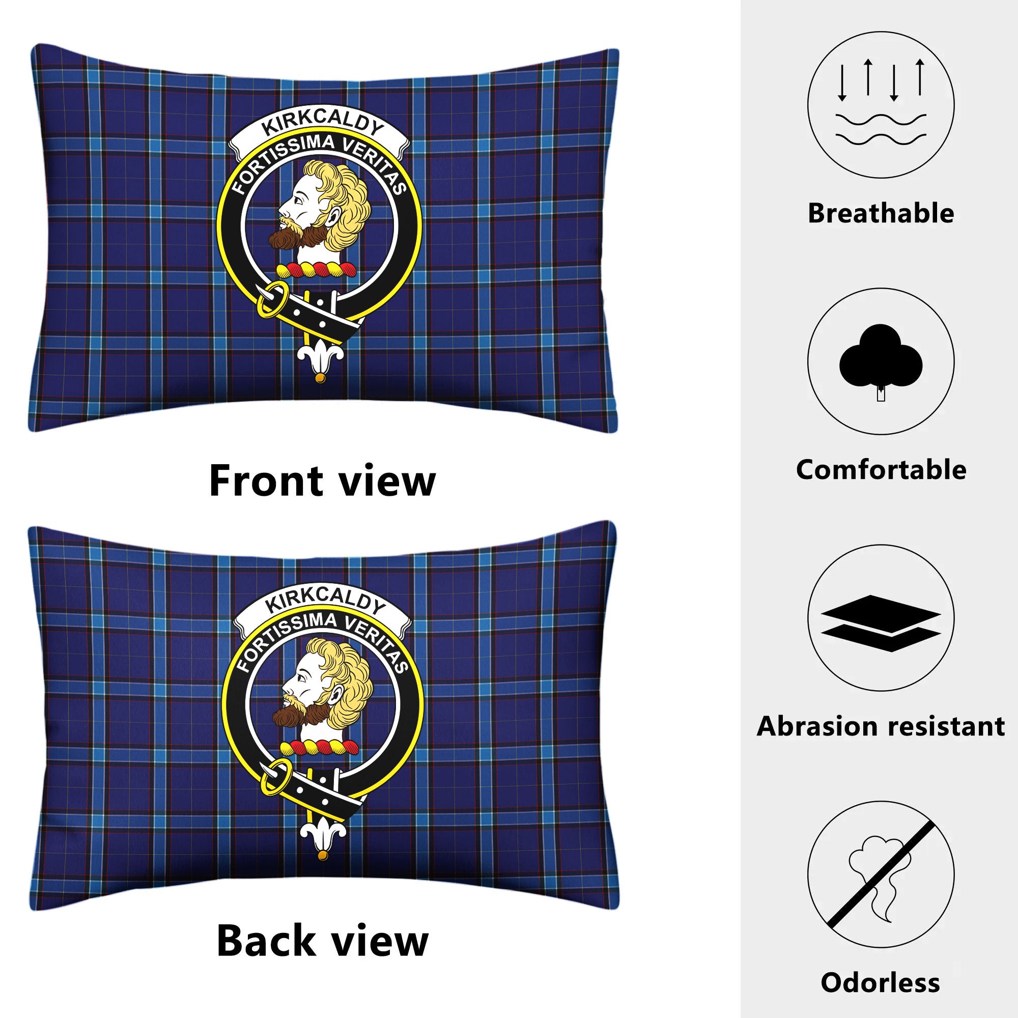 Kirkcaldy Tartan Crest Pillow Cover