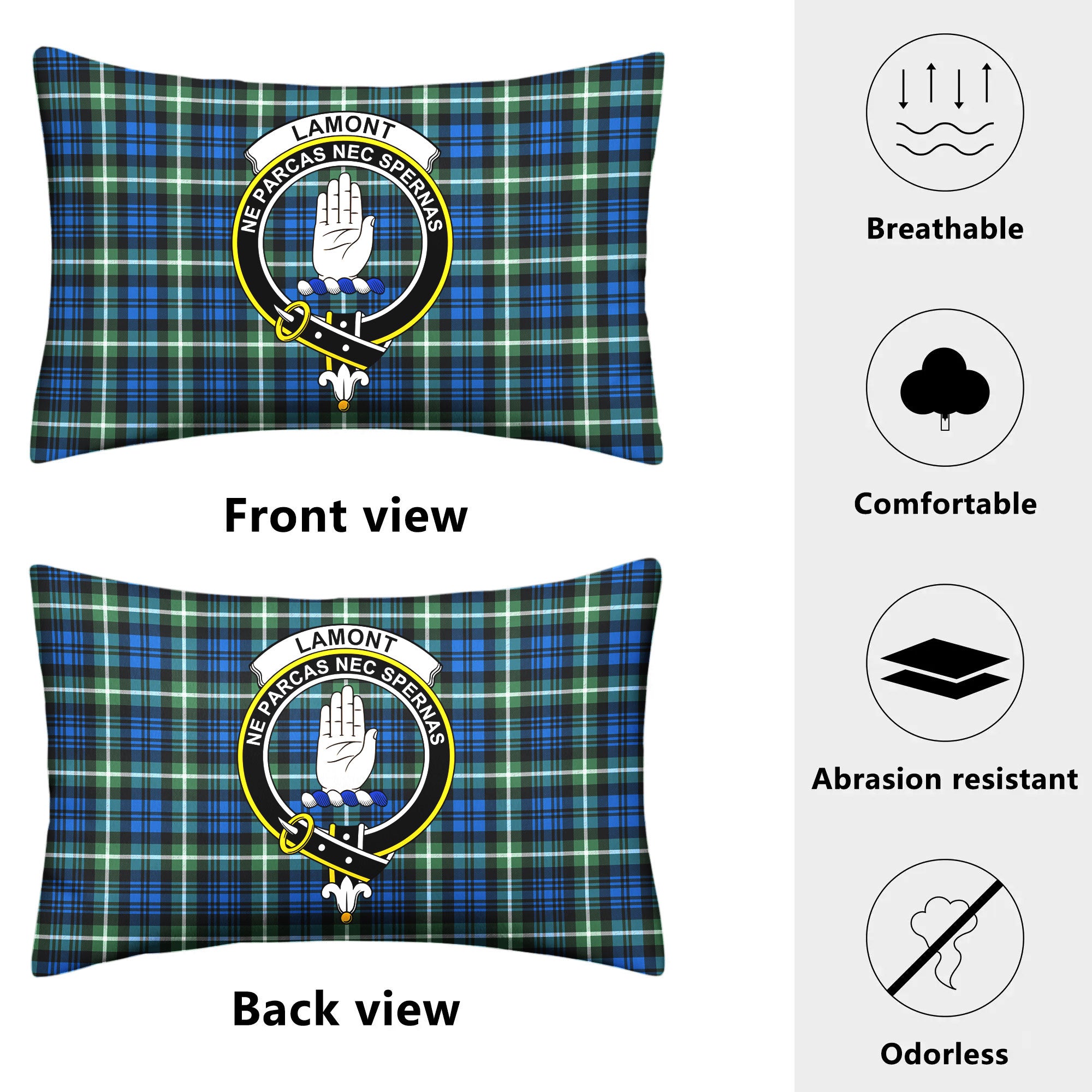 Lamont Ancient Tartan Crest Pillow Cover