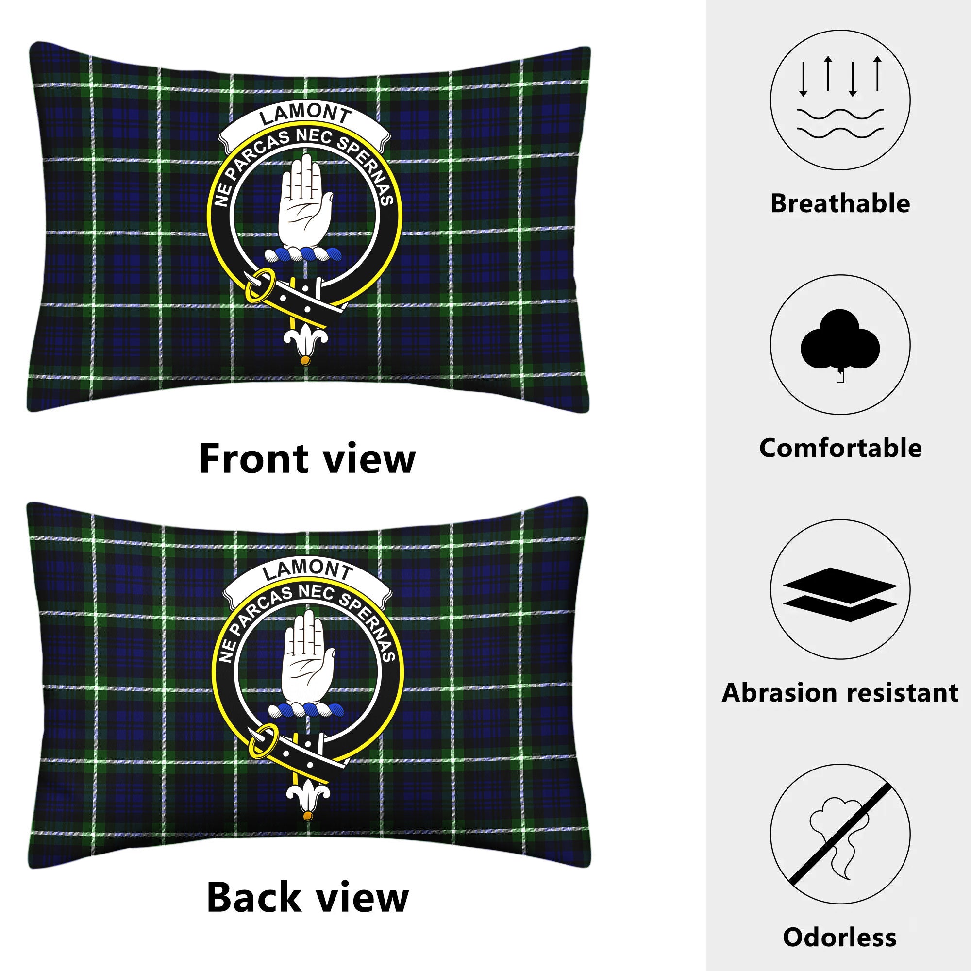 Lamont Modern Tartan Crest Pillow Cover