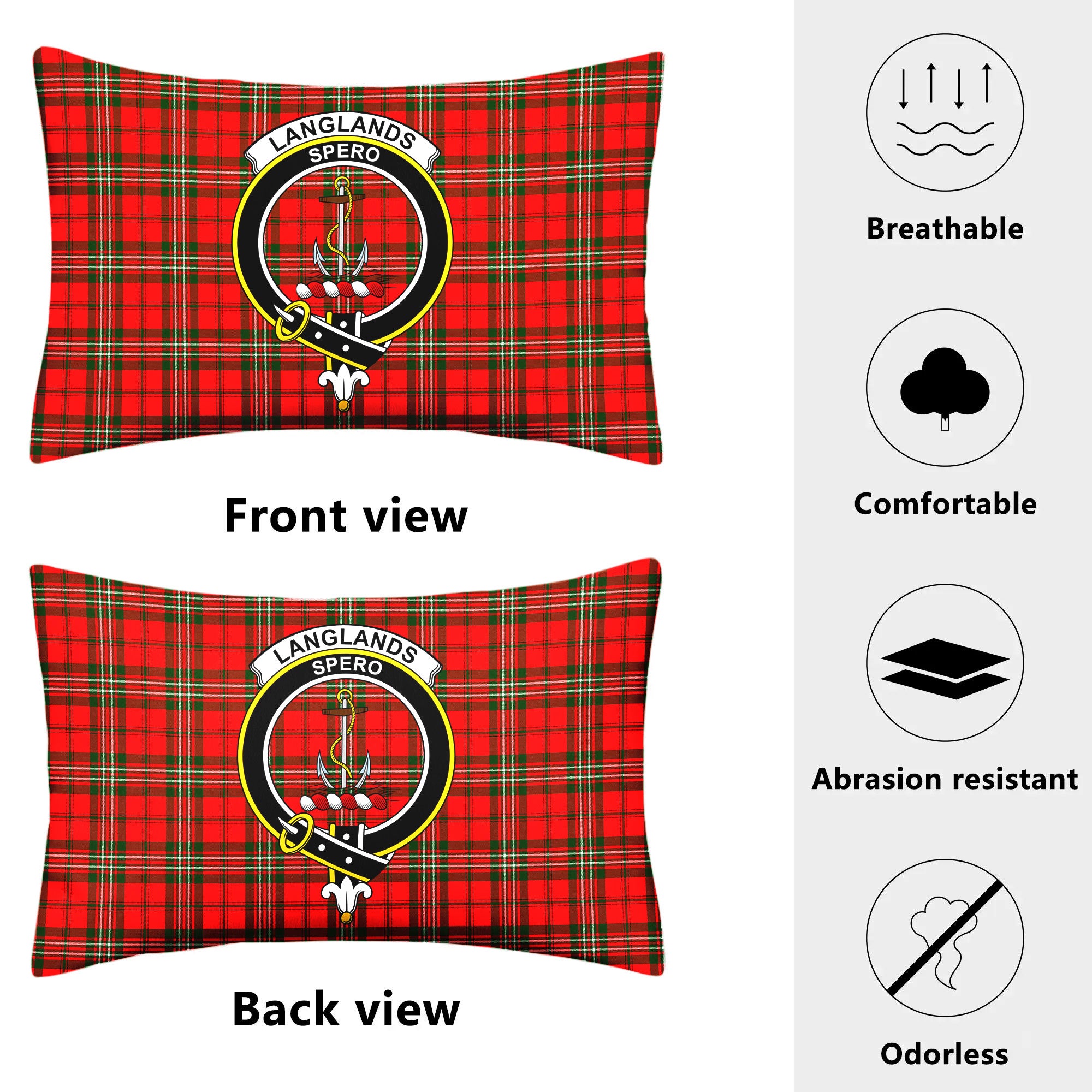 Langlands Tartan Crest Pillow Cover