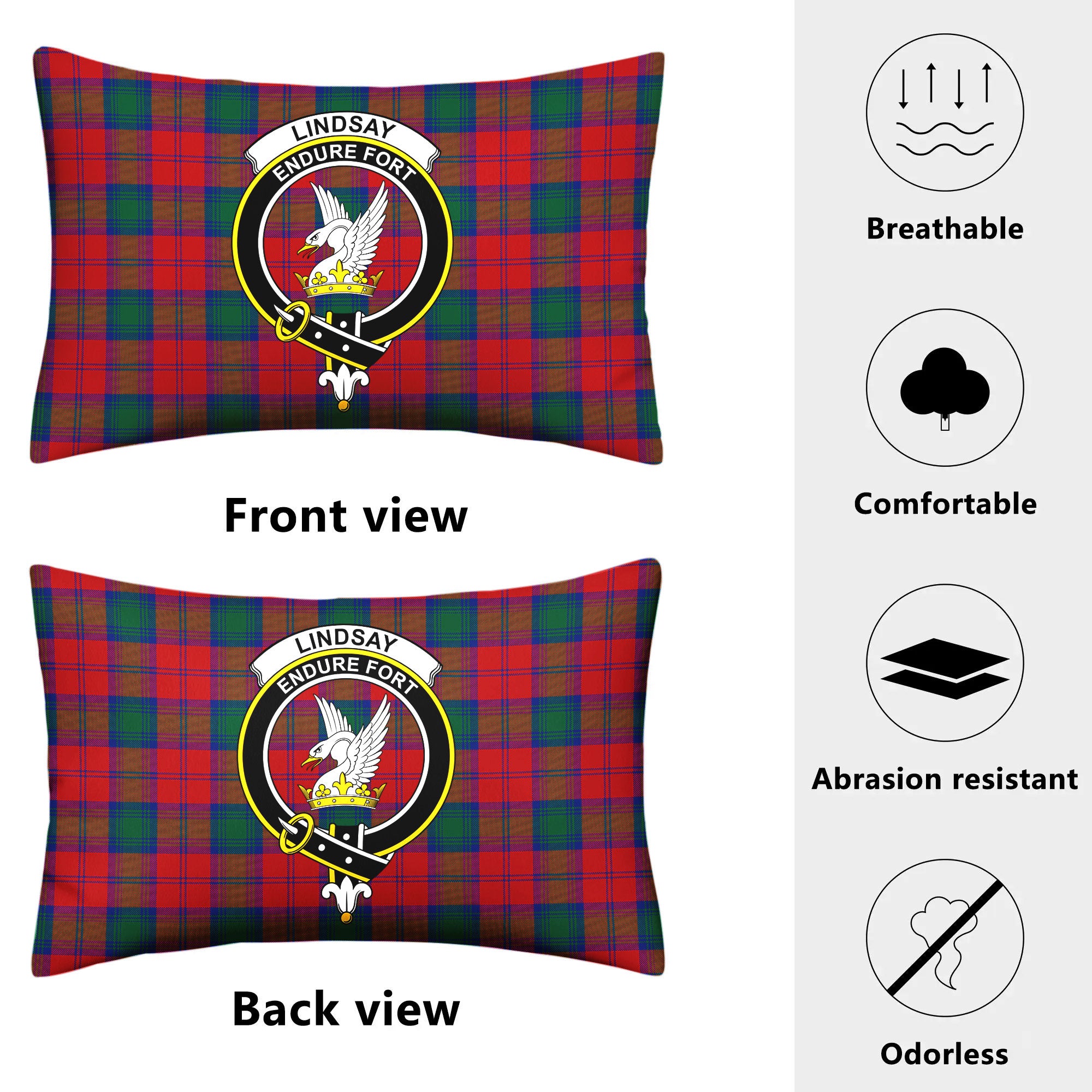 Lindsay Modern Tartan Crest Pillow Cover