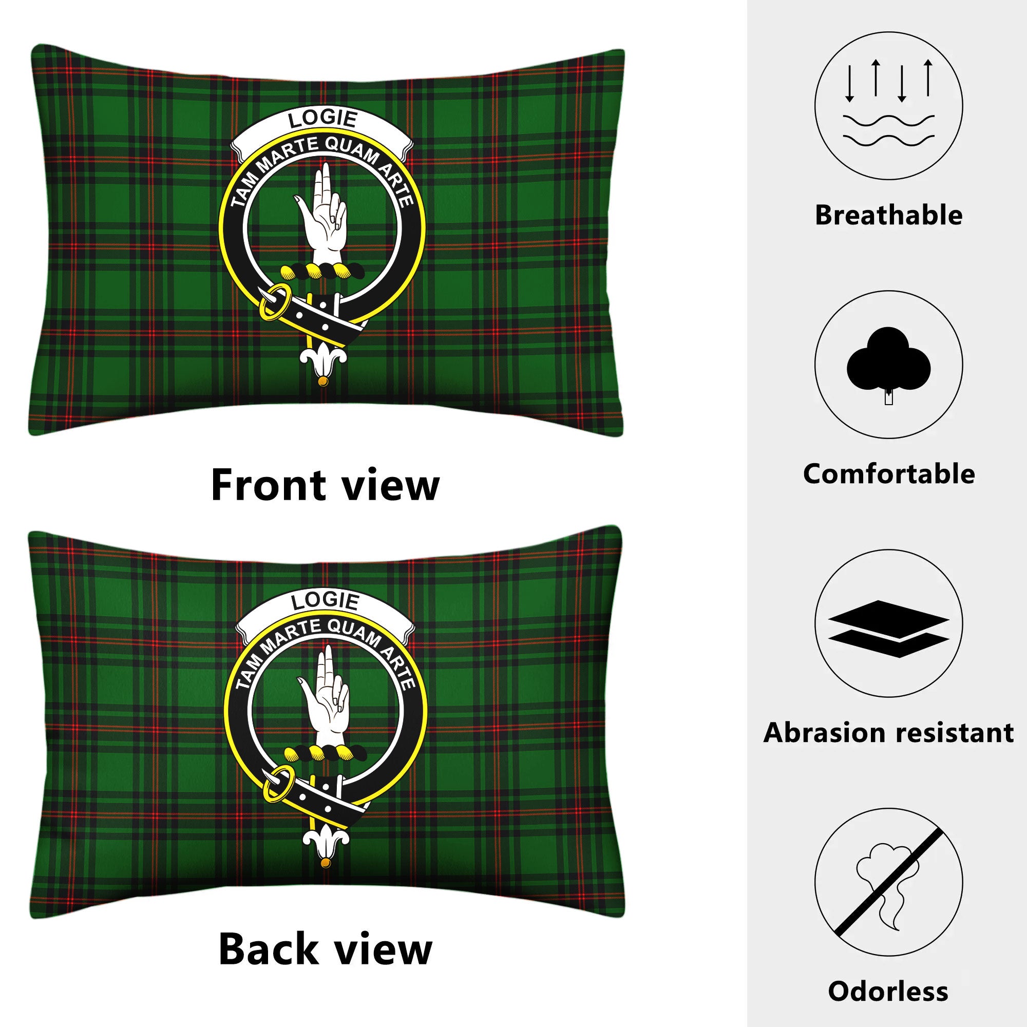 Logie Tartan Crest Pillow Cover