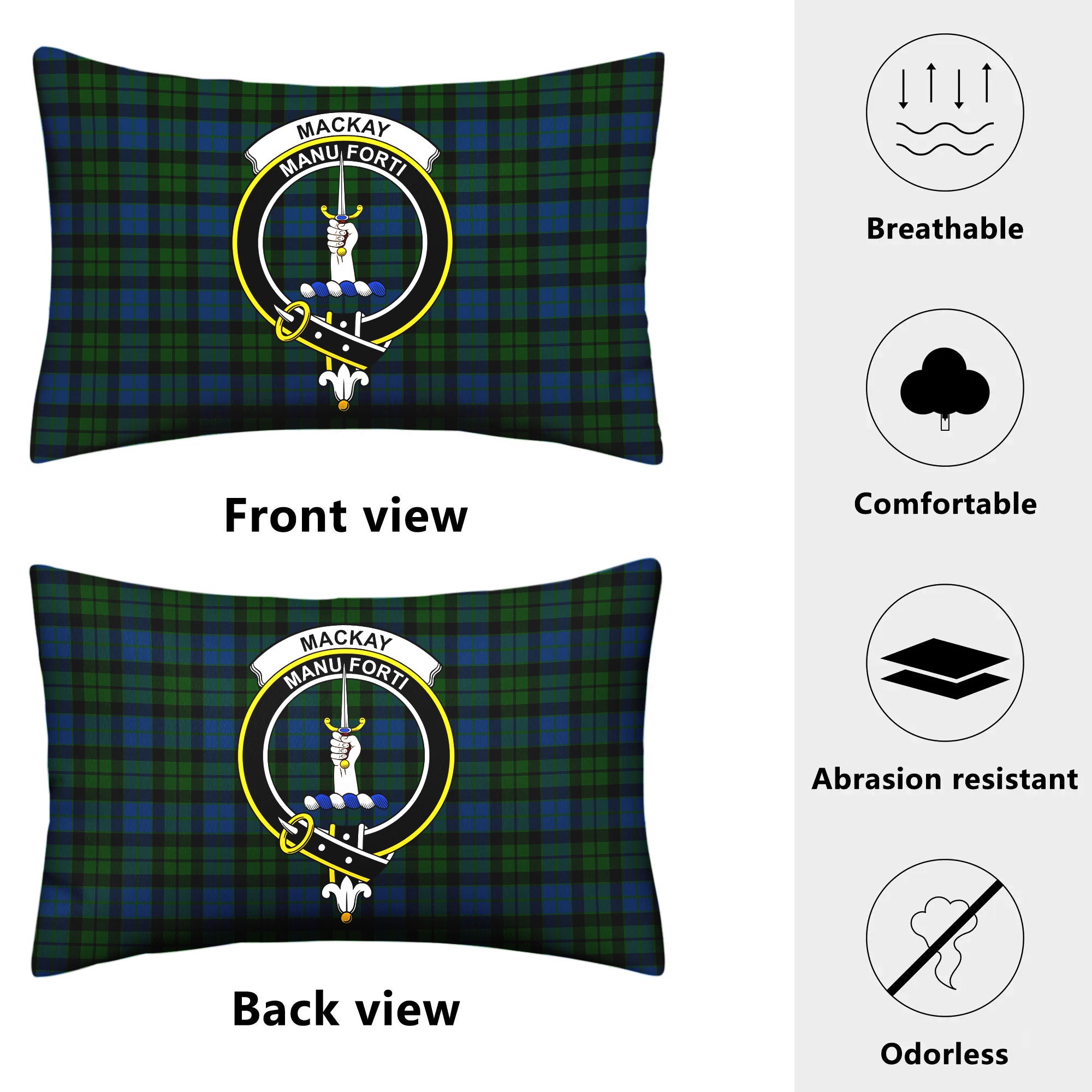 MacKay Modern Tartan Crest Pillow Cover