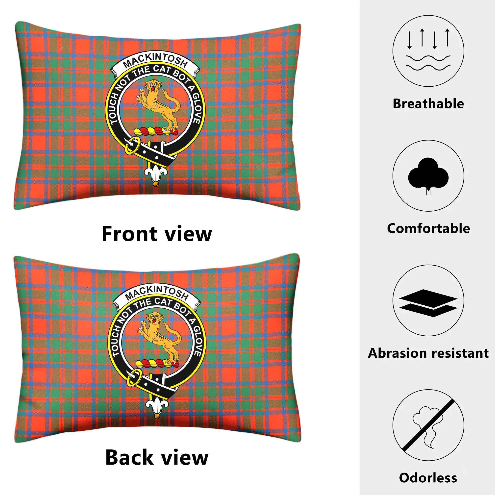 MacKintosh Ancient Tartan Crest Pillow Cover