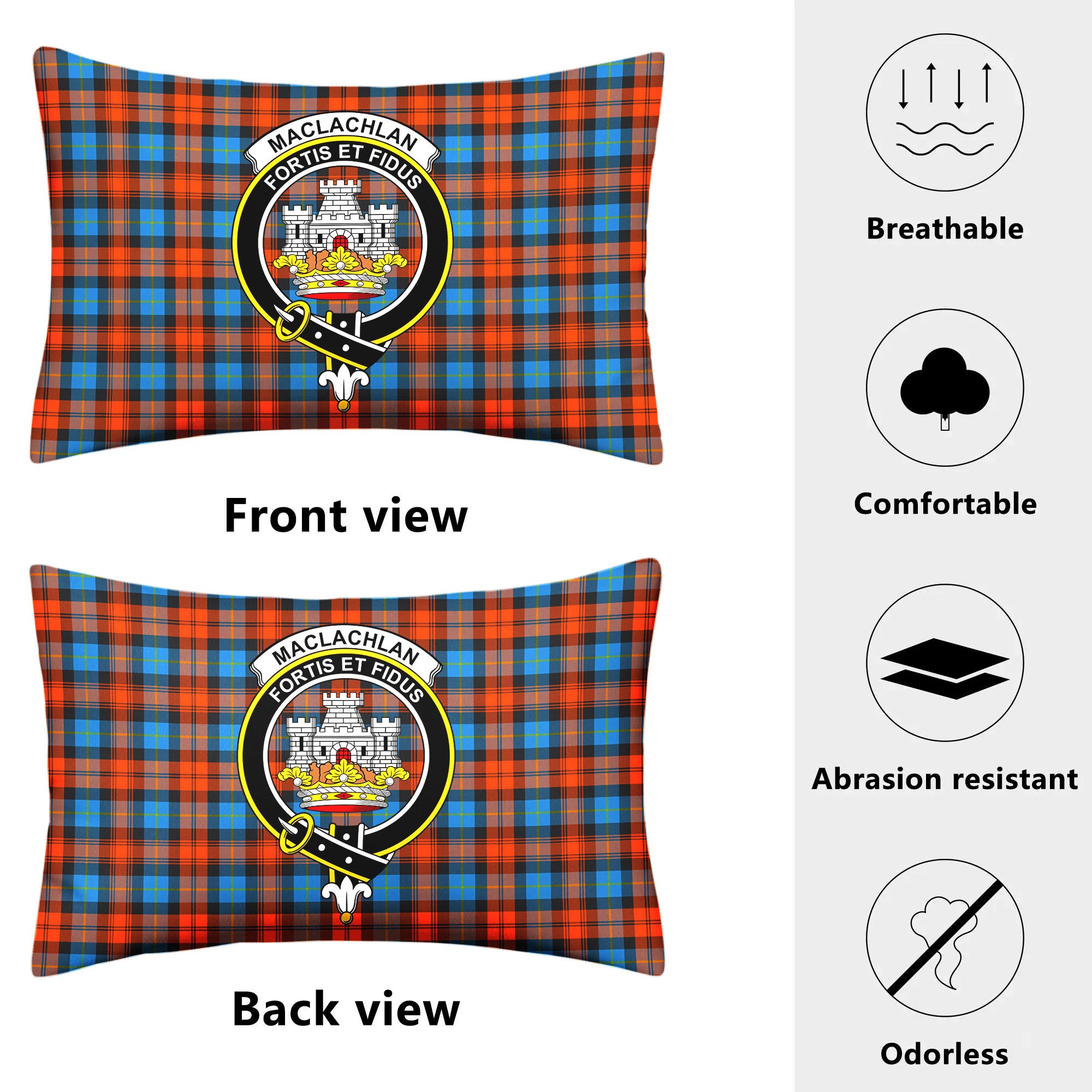 MacLachlan Ancient Tartan Crest Pillow Cover