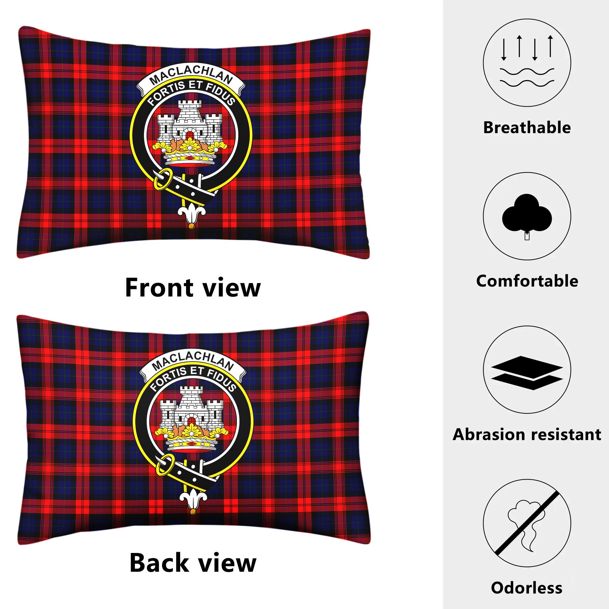 MacLachlan Modern Tartan Crest Pillow Cover