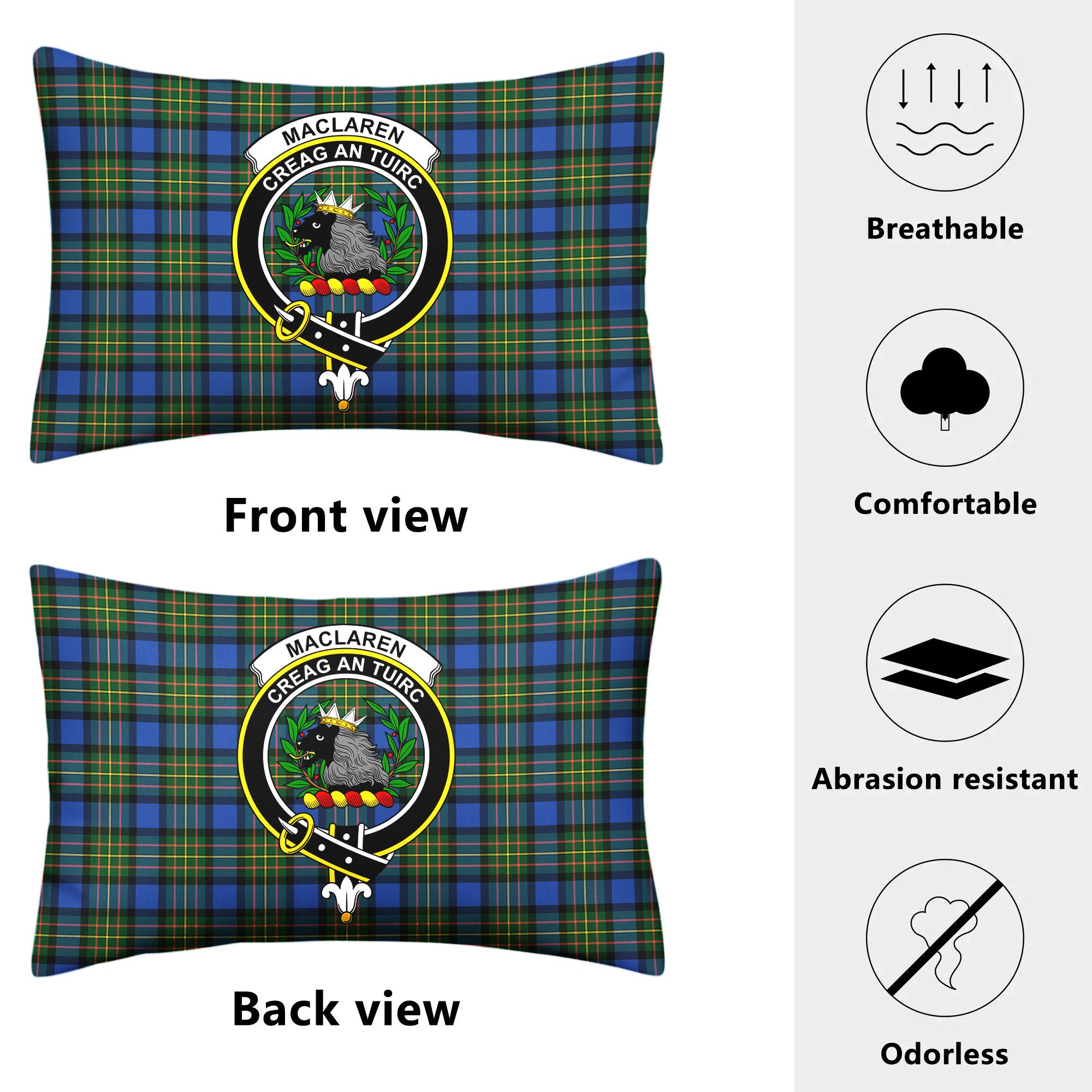 MacLaren Ancient Tartan Crest Pillow Cover