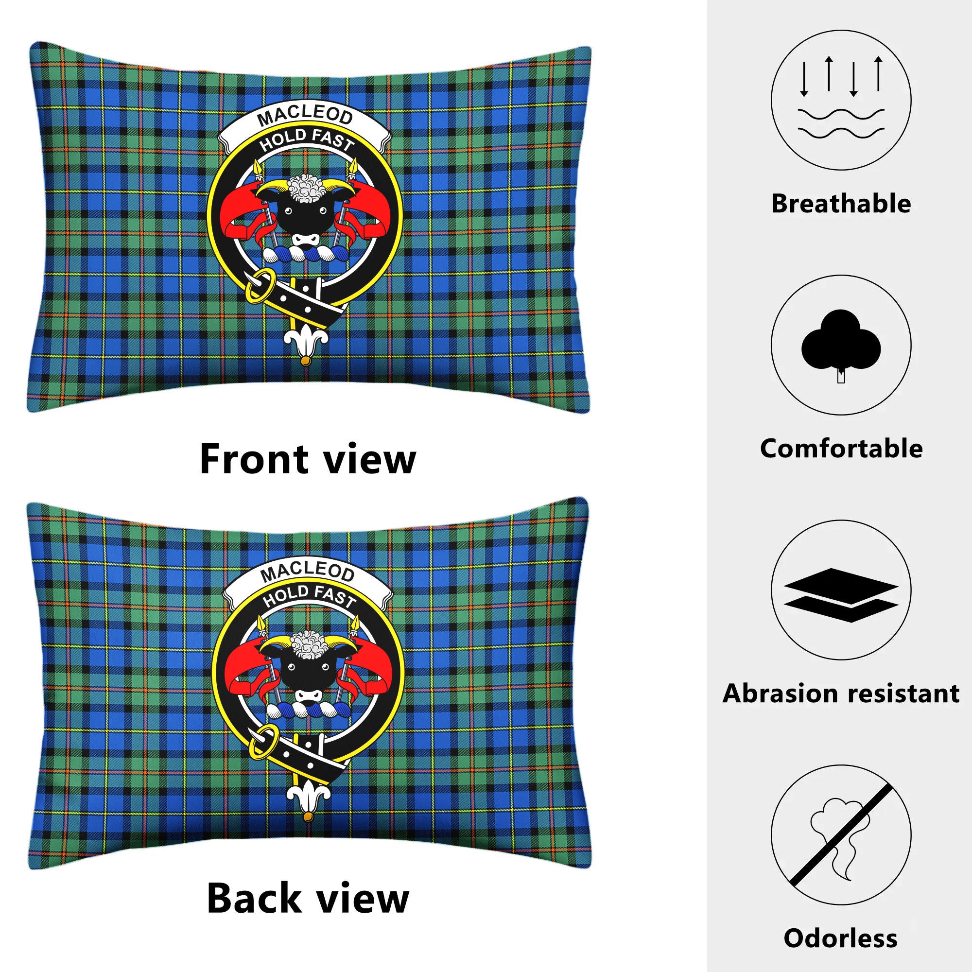 MacLeod of Harris Ancient Tartan Crest Pillow Cover