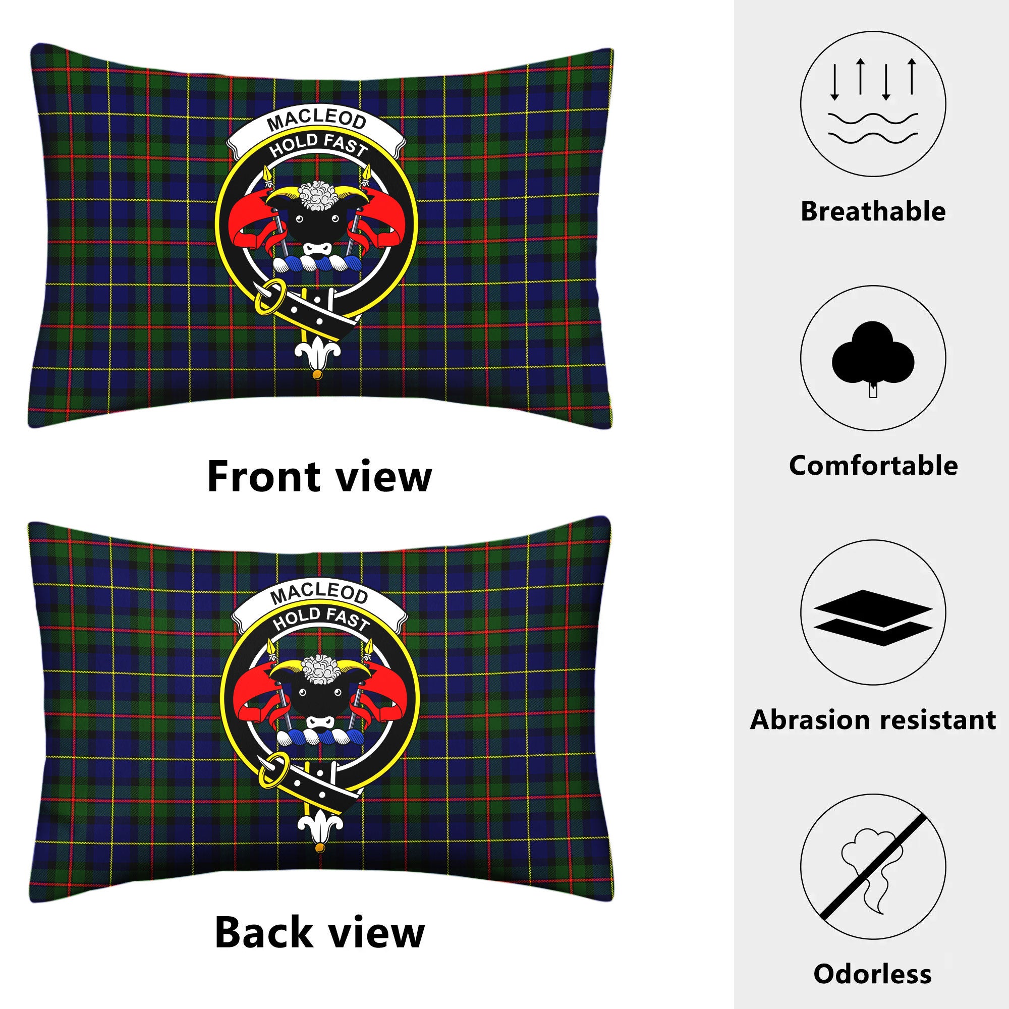 MacLeod of Harris Modern Tartan Crest Pillow Cover