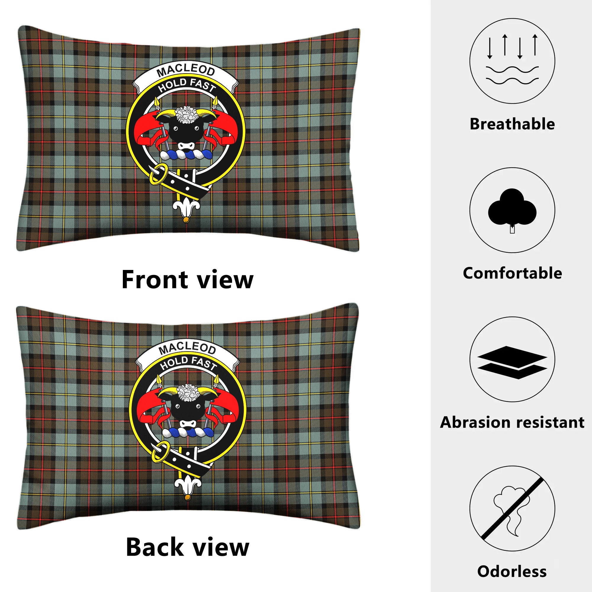 MacLeod of Harris Weathered Tartan Crest Pillow Cover