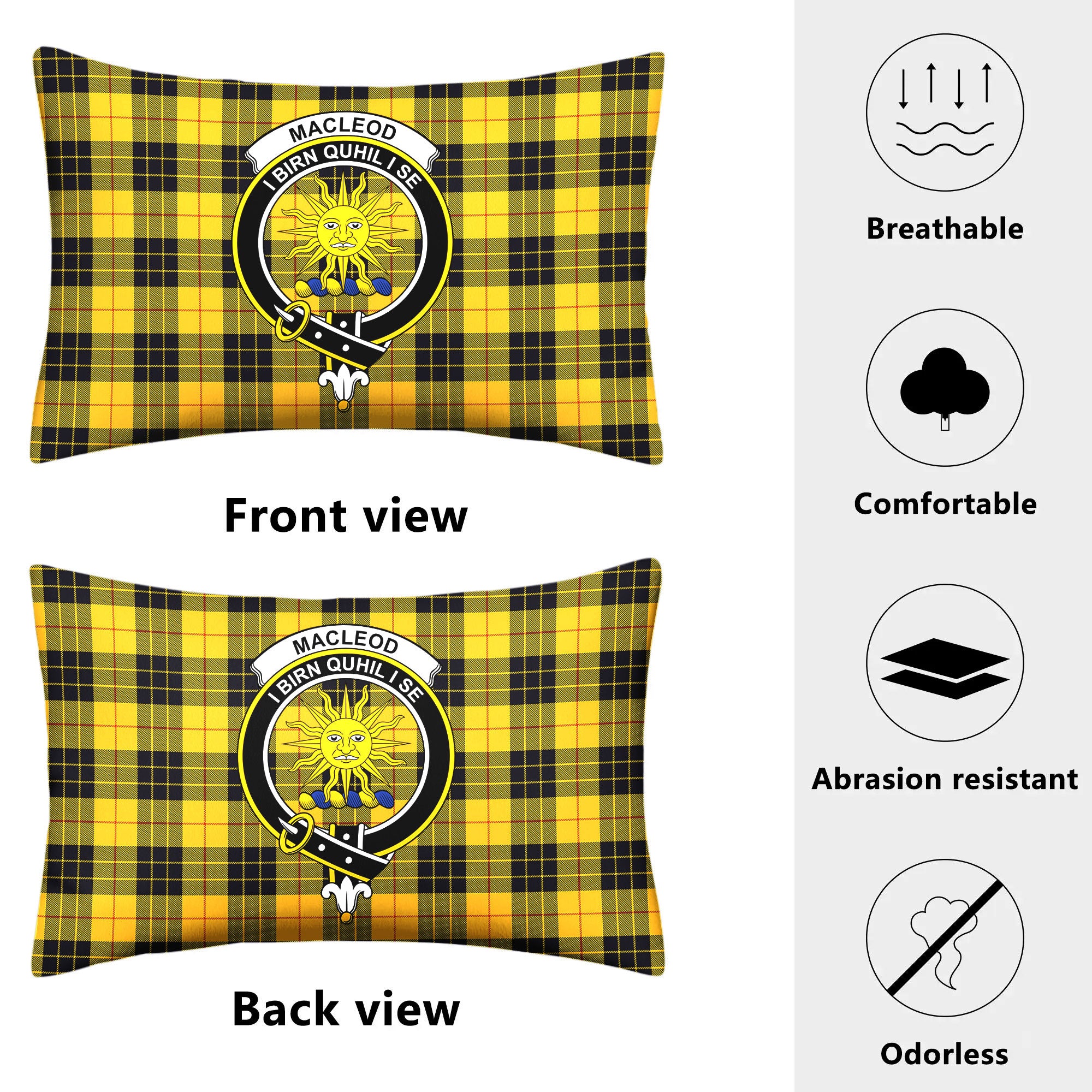 MacLeod of Lewis Ancient Tartan Crest Pillow Cover