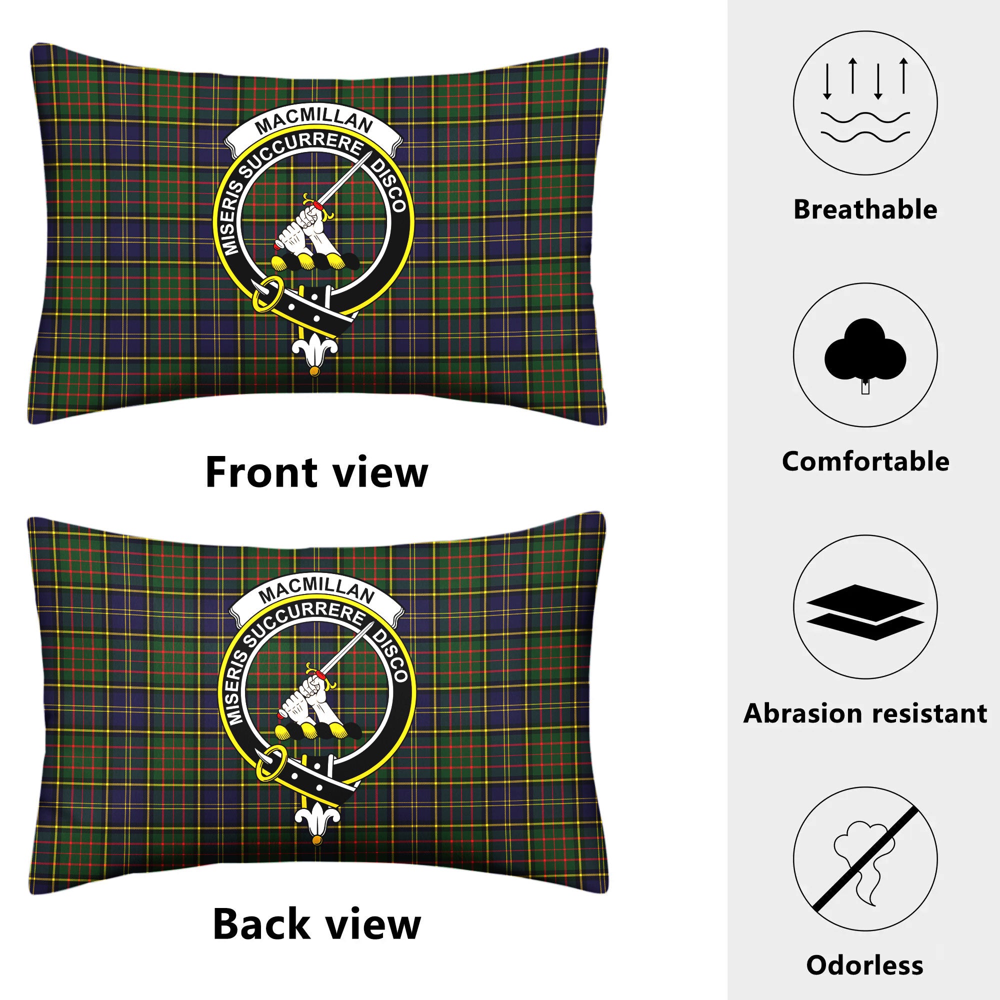 MacMillan Hunting Modern Tartan Crest Pillow Cover