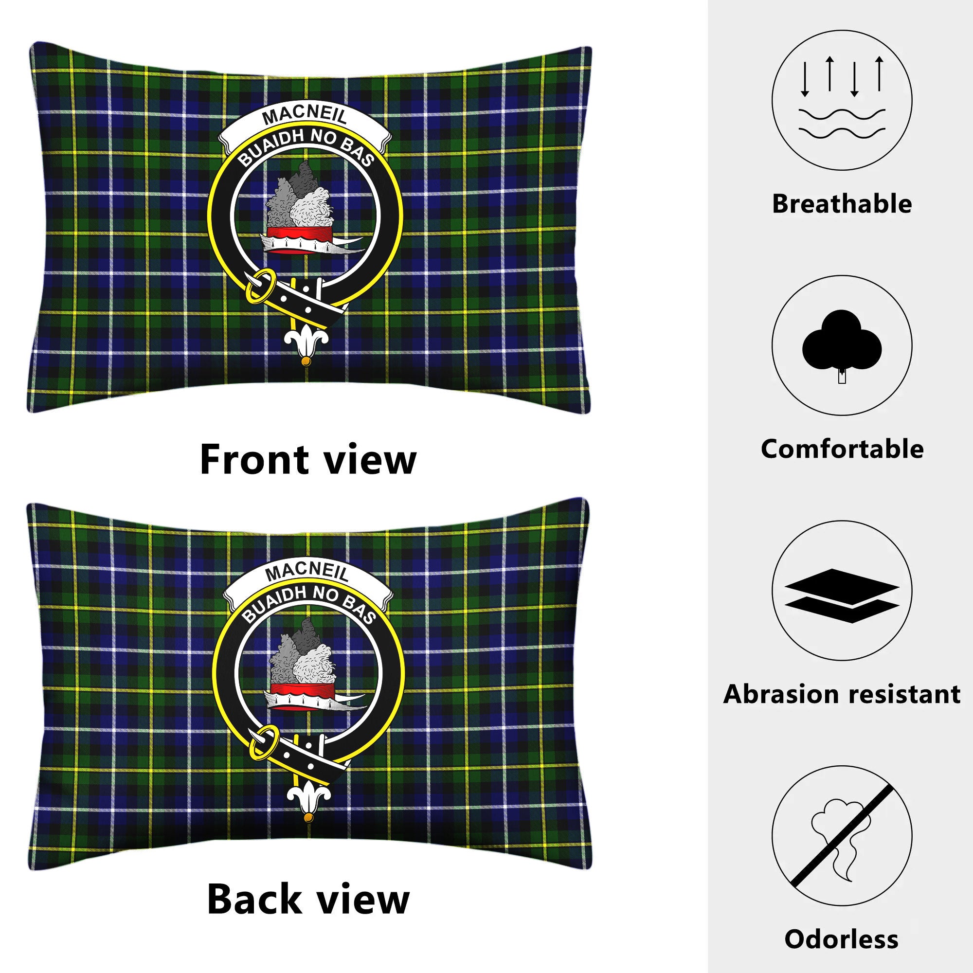 MacNeil of Barra Modern Tartan Crest Pillow Cover