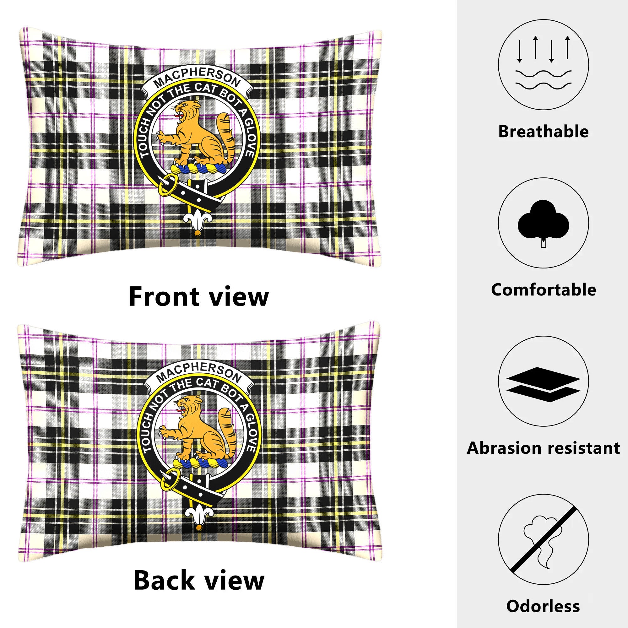 MacPherson Dress Ancient Tartan Crest Pillow Cover