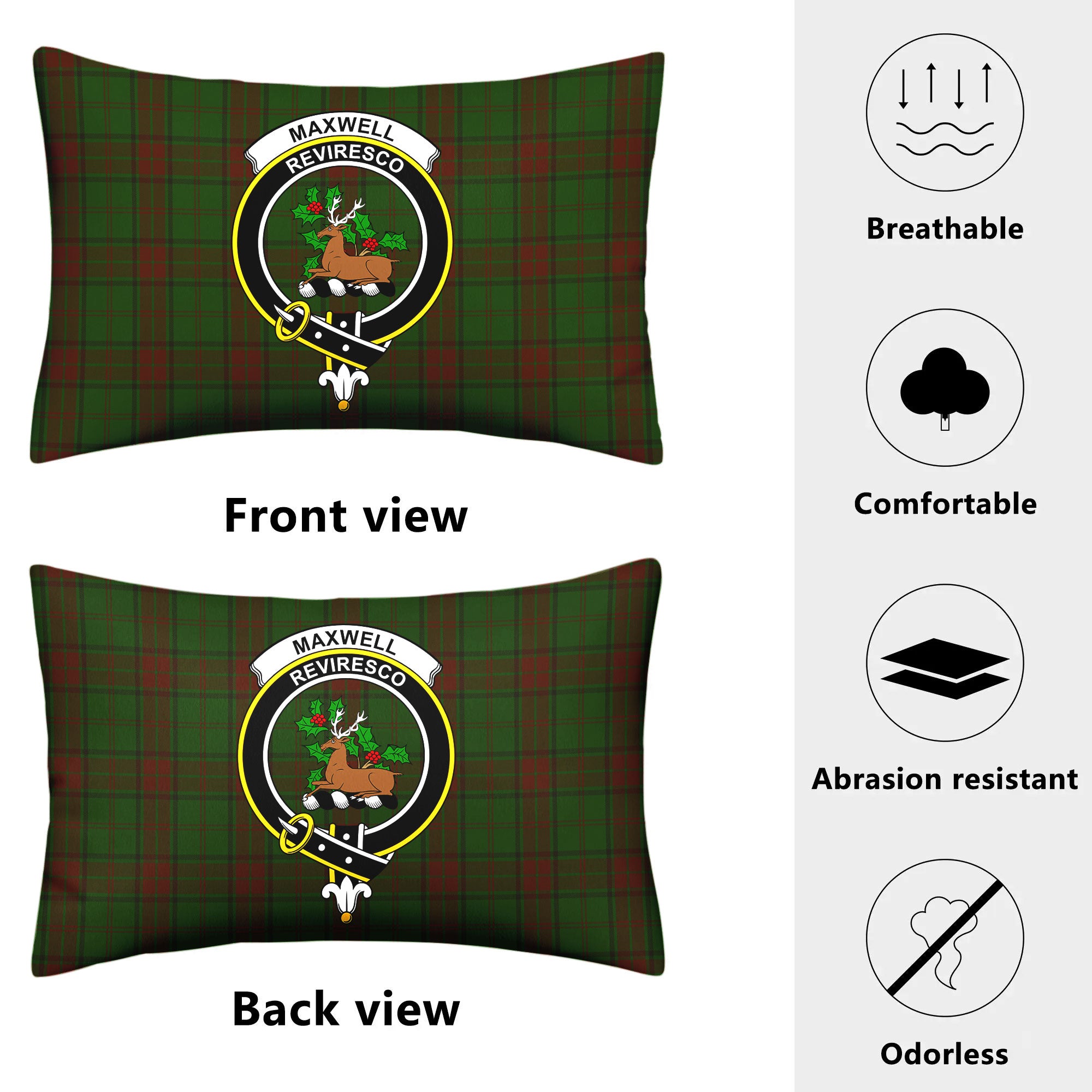 Maxwell Hunting Tartan Crest Pillow Cover