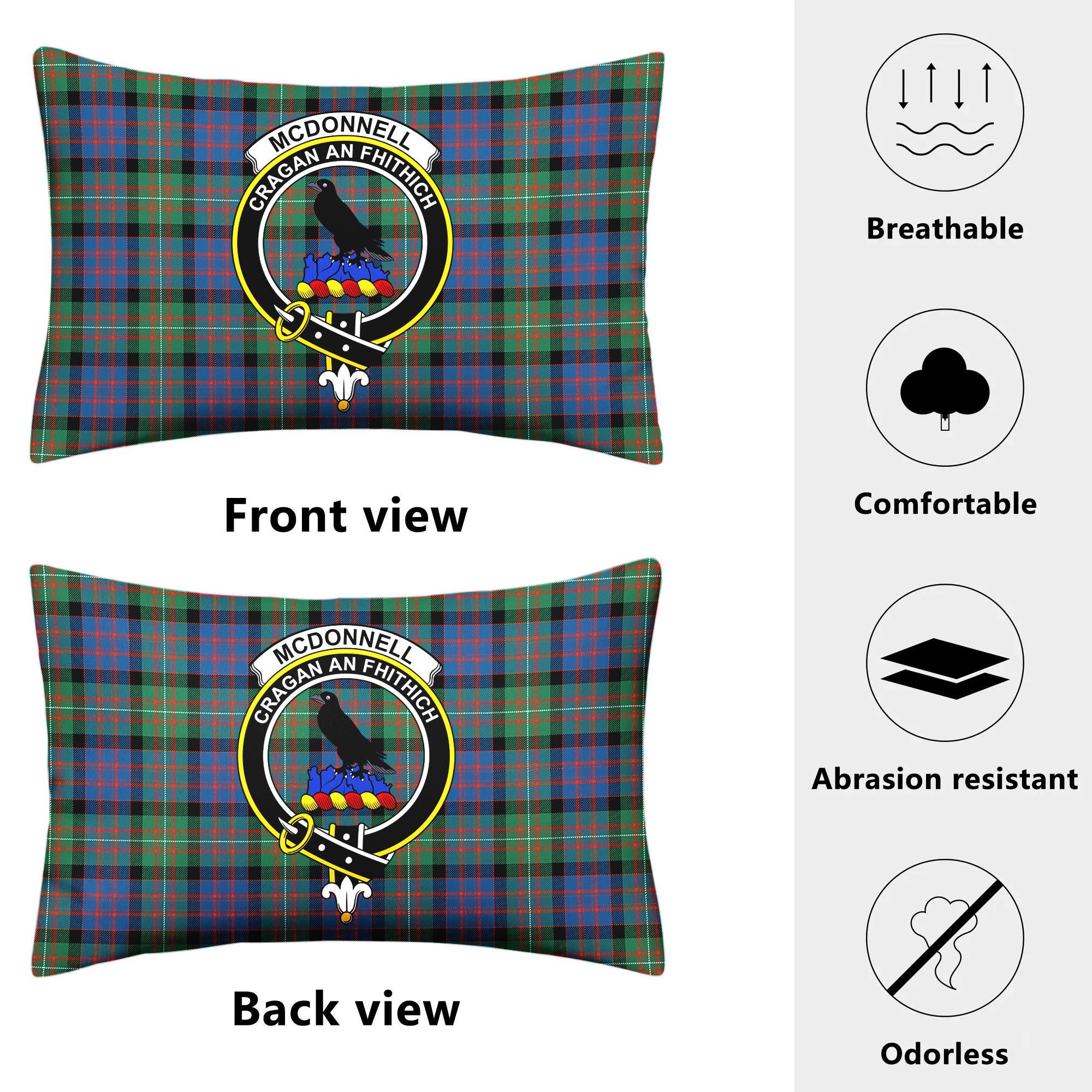 McDonnell of Glengarry Ancient Tartan Crest Pillow Cover