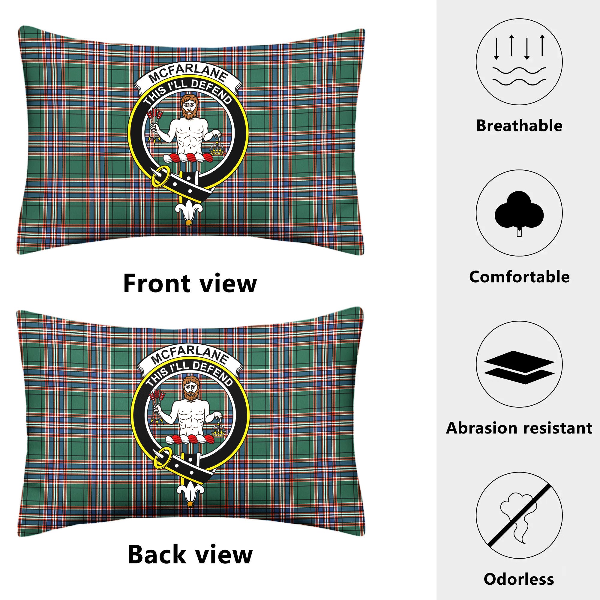 McFarlane Hunting Ancient Tartan Crest Pillow Cover