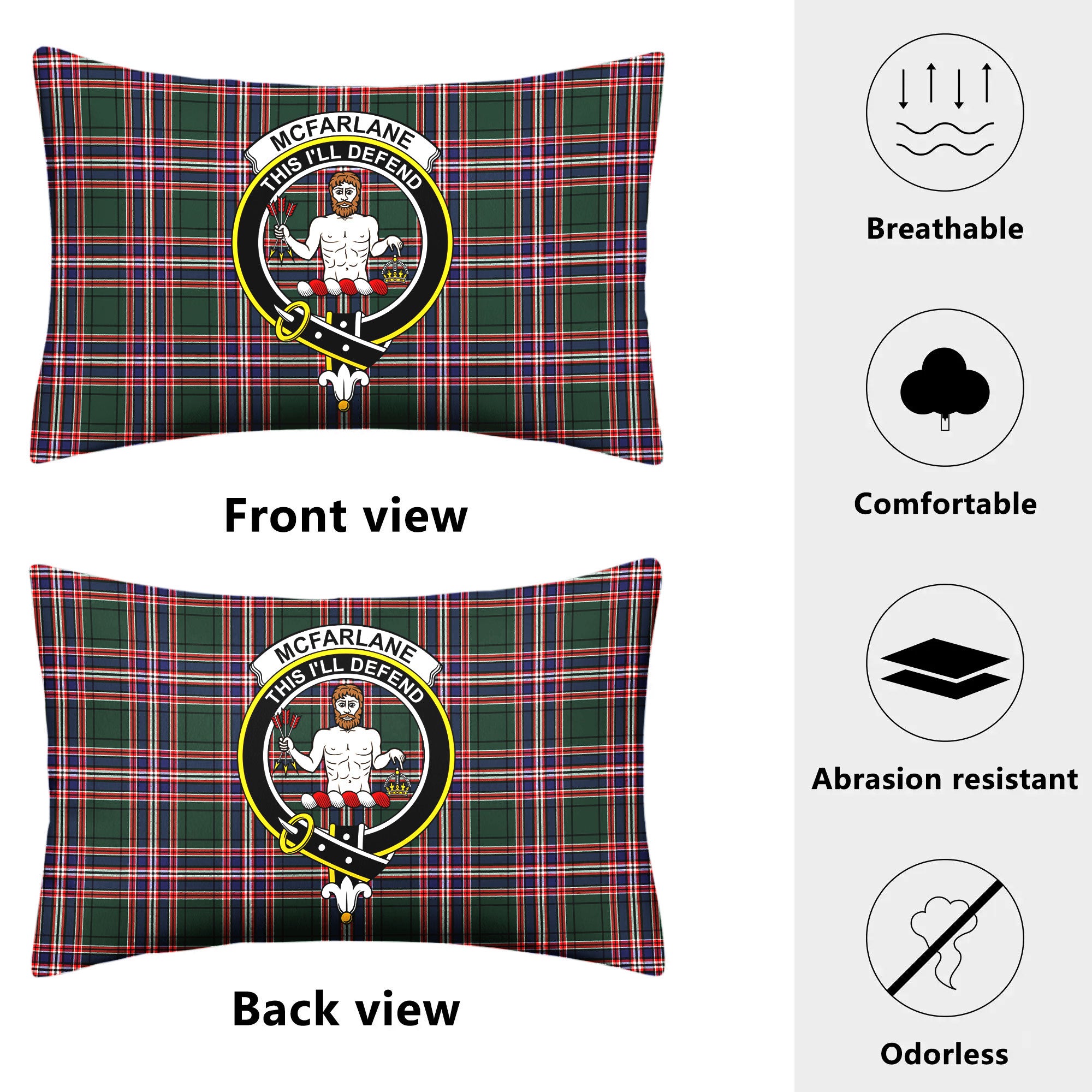 McFarlane Hunting Modern Tartan Crest Pillow Cover