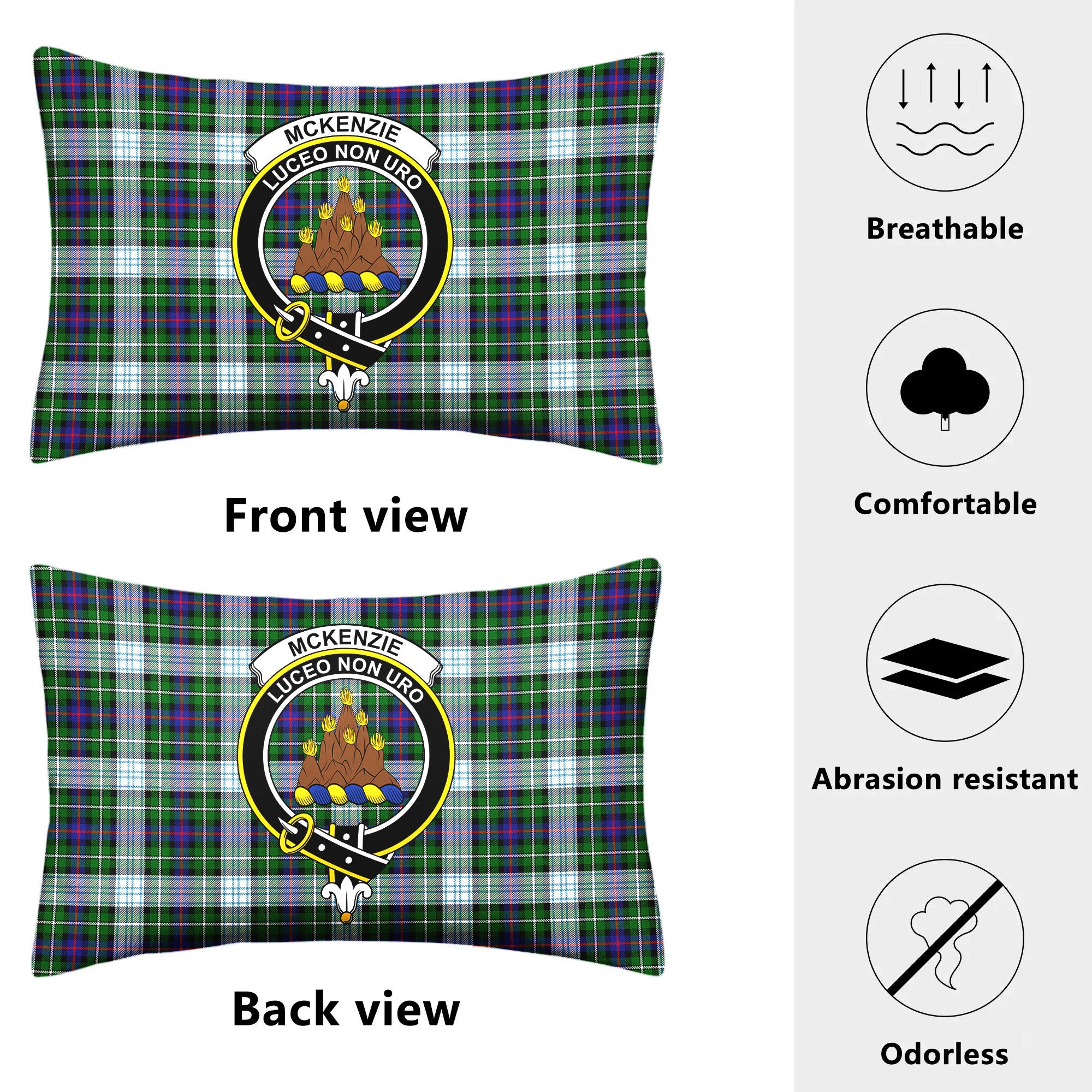 McKenzie Dress Modern Tartan Crest Pillow Cover