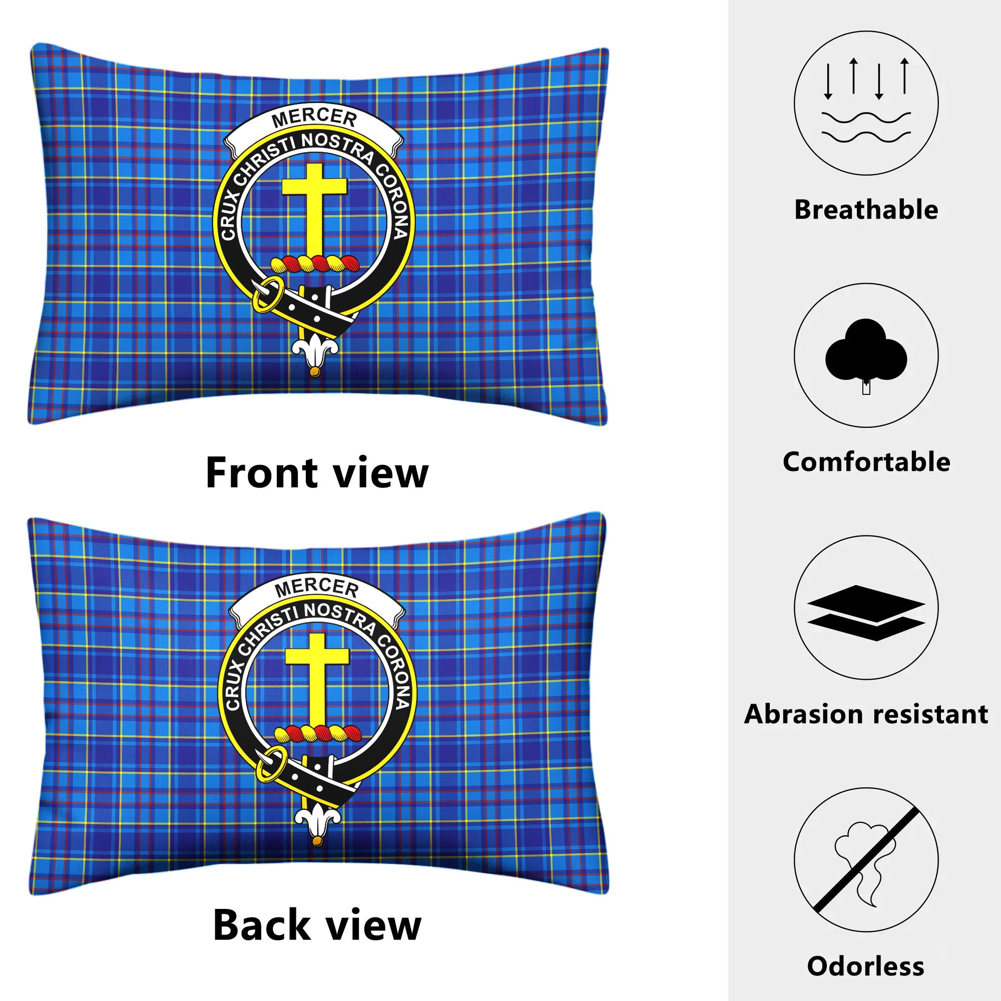 Mercer Modern Tartan Crest Pillow Cover