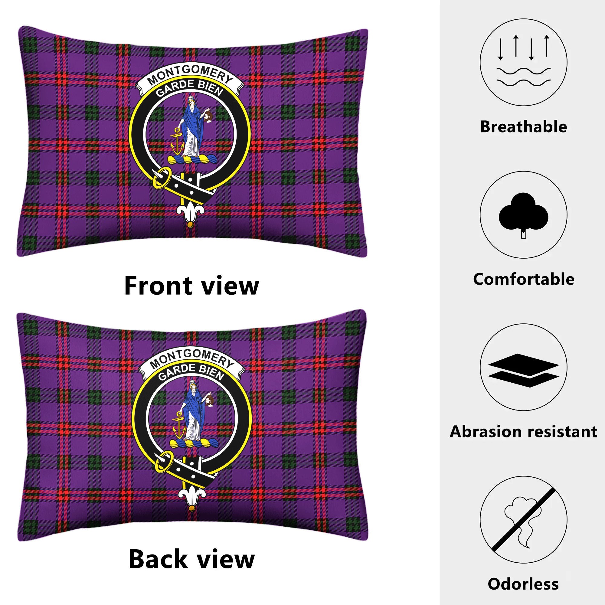 Montgomery Modern Tartan Crest Pillow Cover