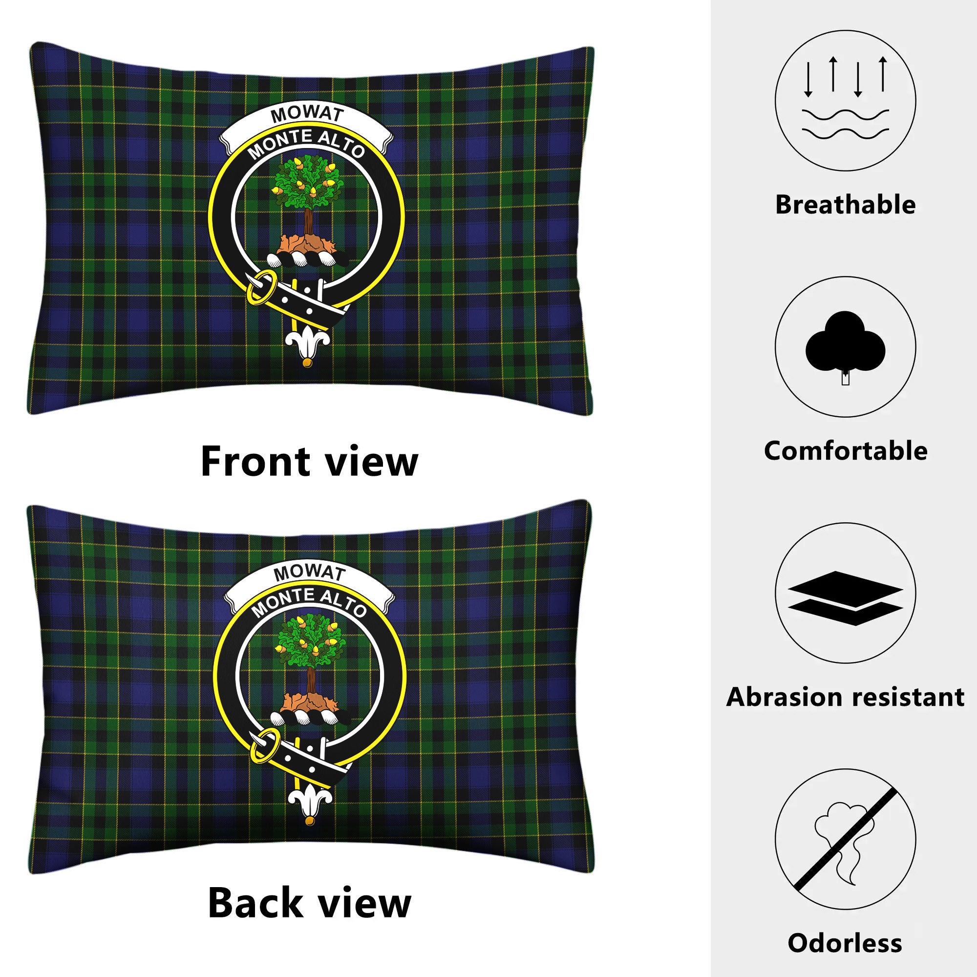 Mowat Modern Tartan Crest Pillow Cover