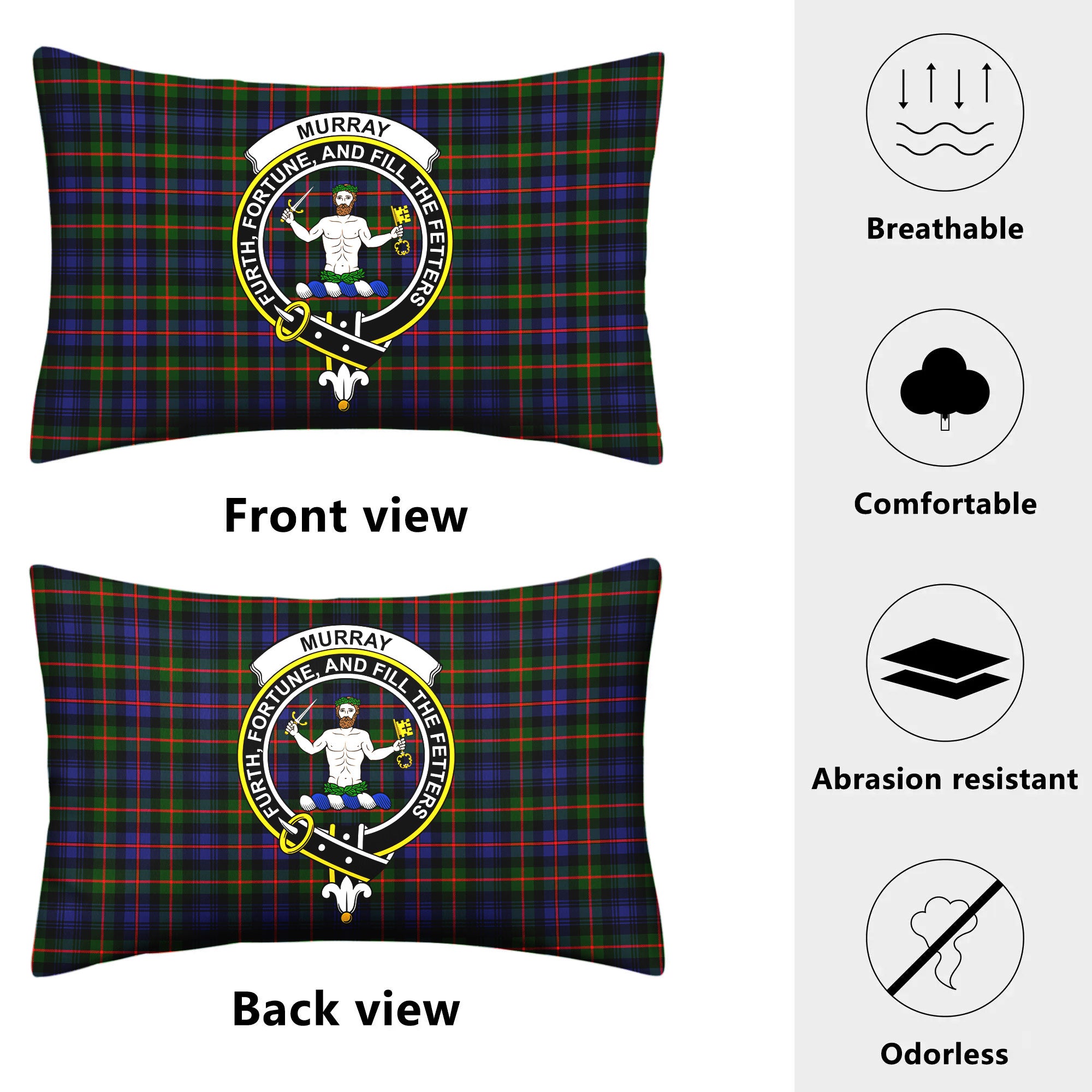 Murray of Atholl Modern Tartan Crest Pillow Cover