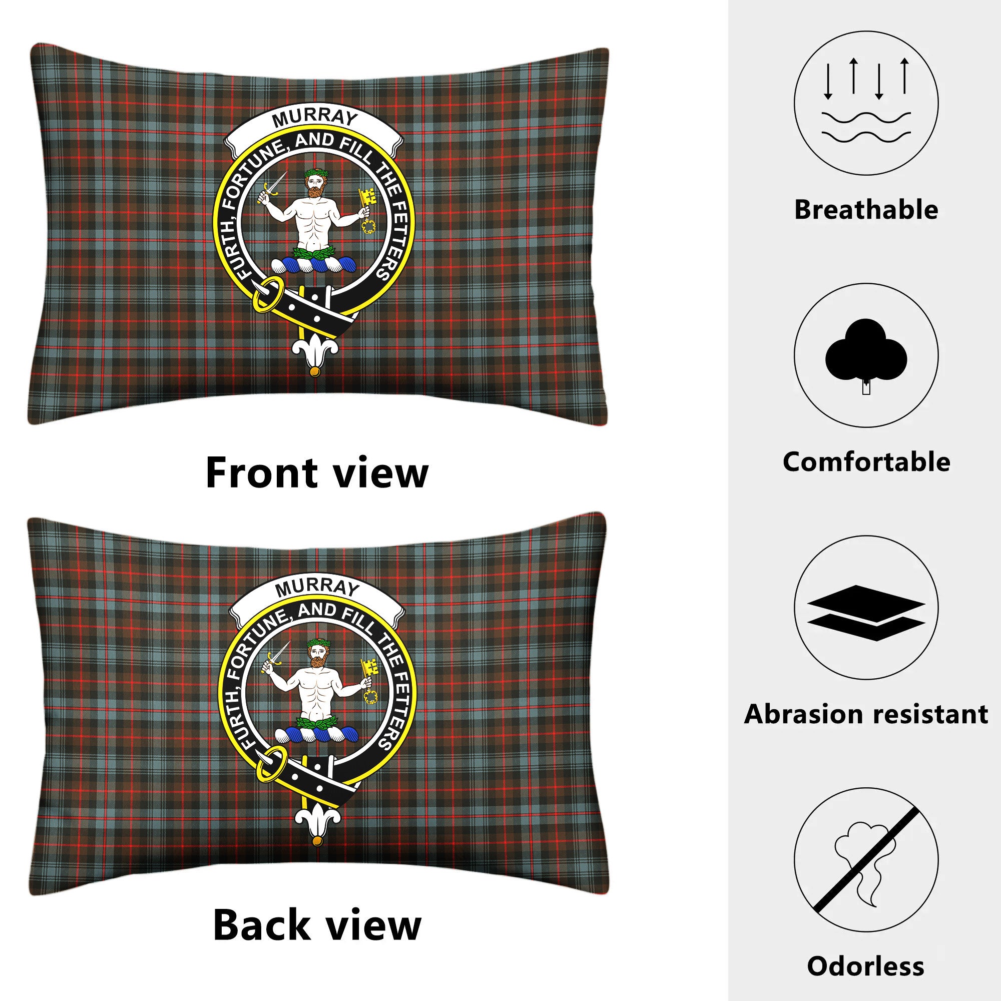 Murray of Atholl Weathered Tartan Crest Pillow Cover