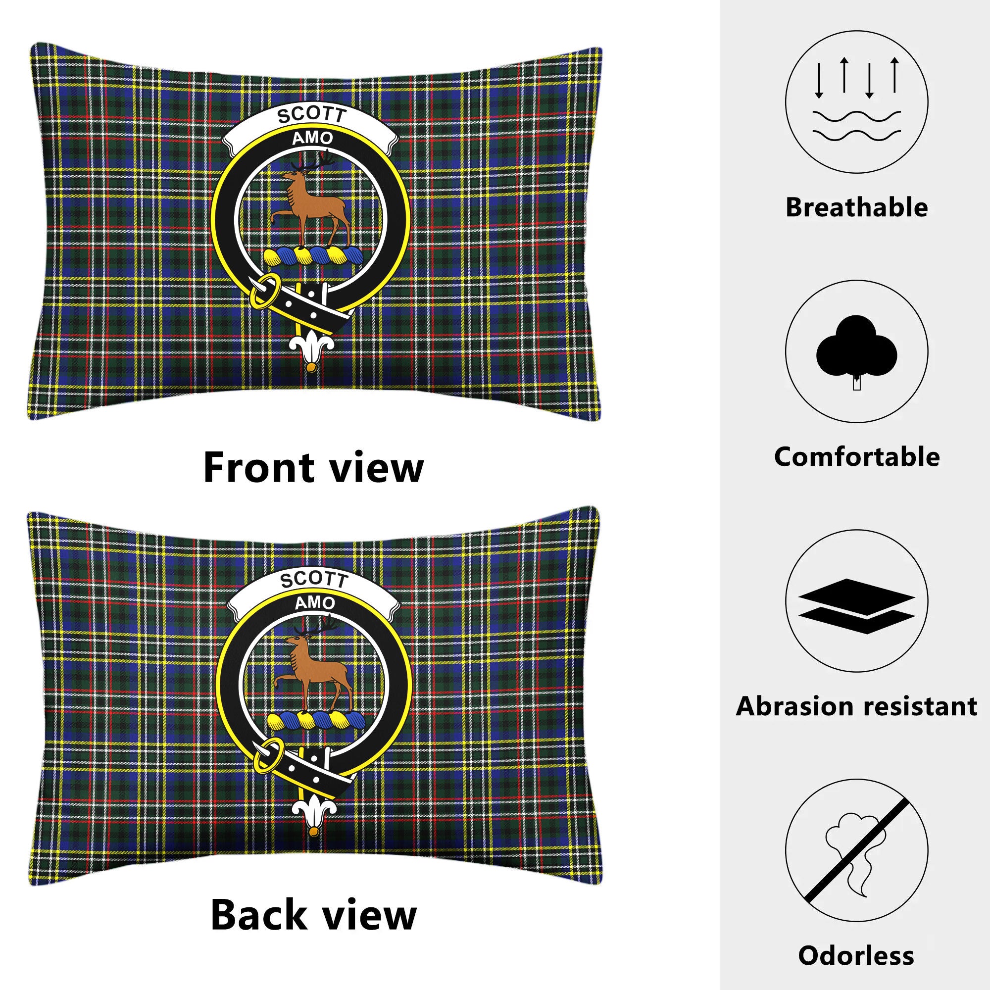 Scott Green Modern Tartan Crest Pillow Cover