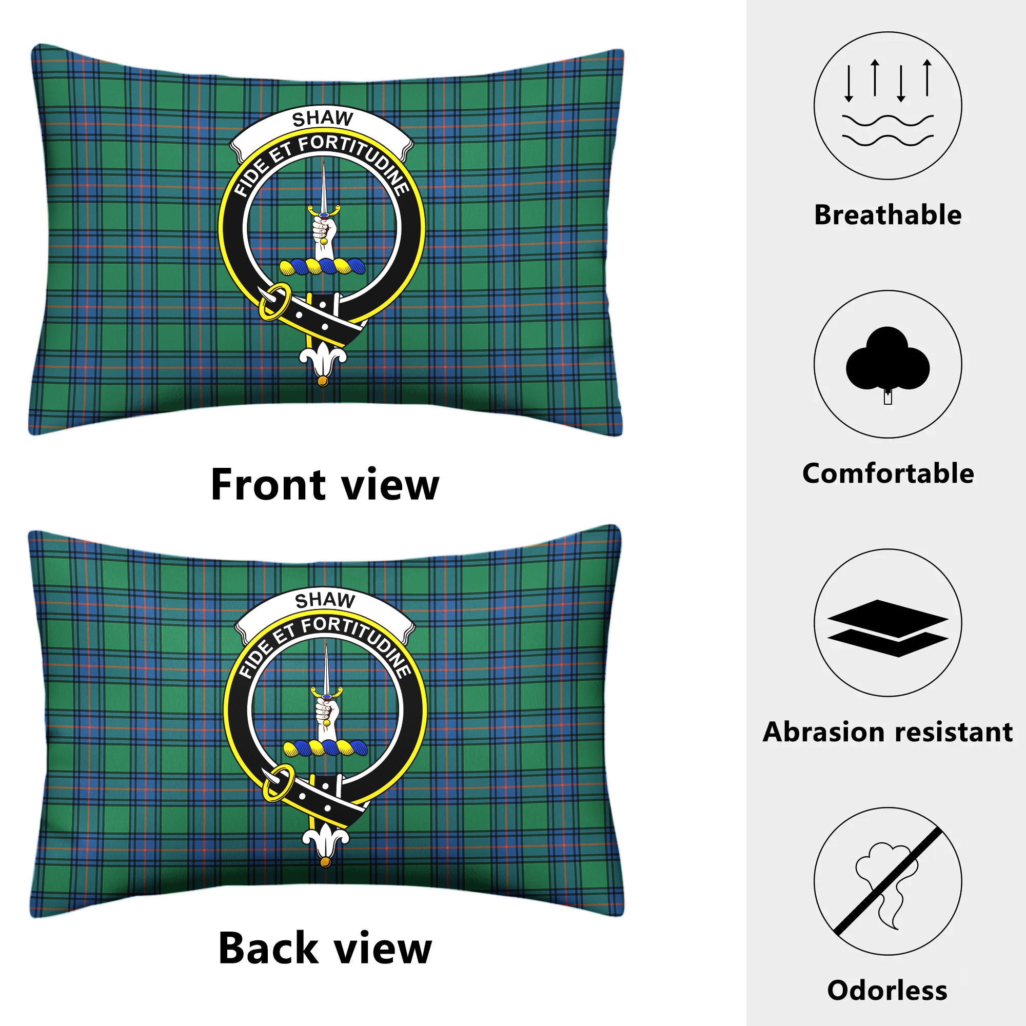 Shaw Ancient Tartan Crest Pillow Cover