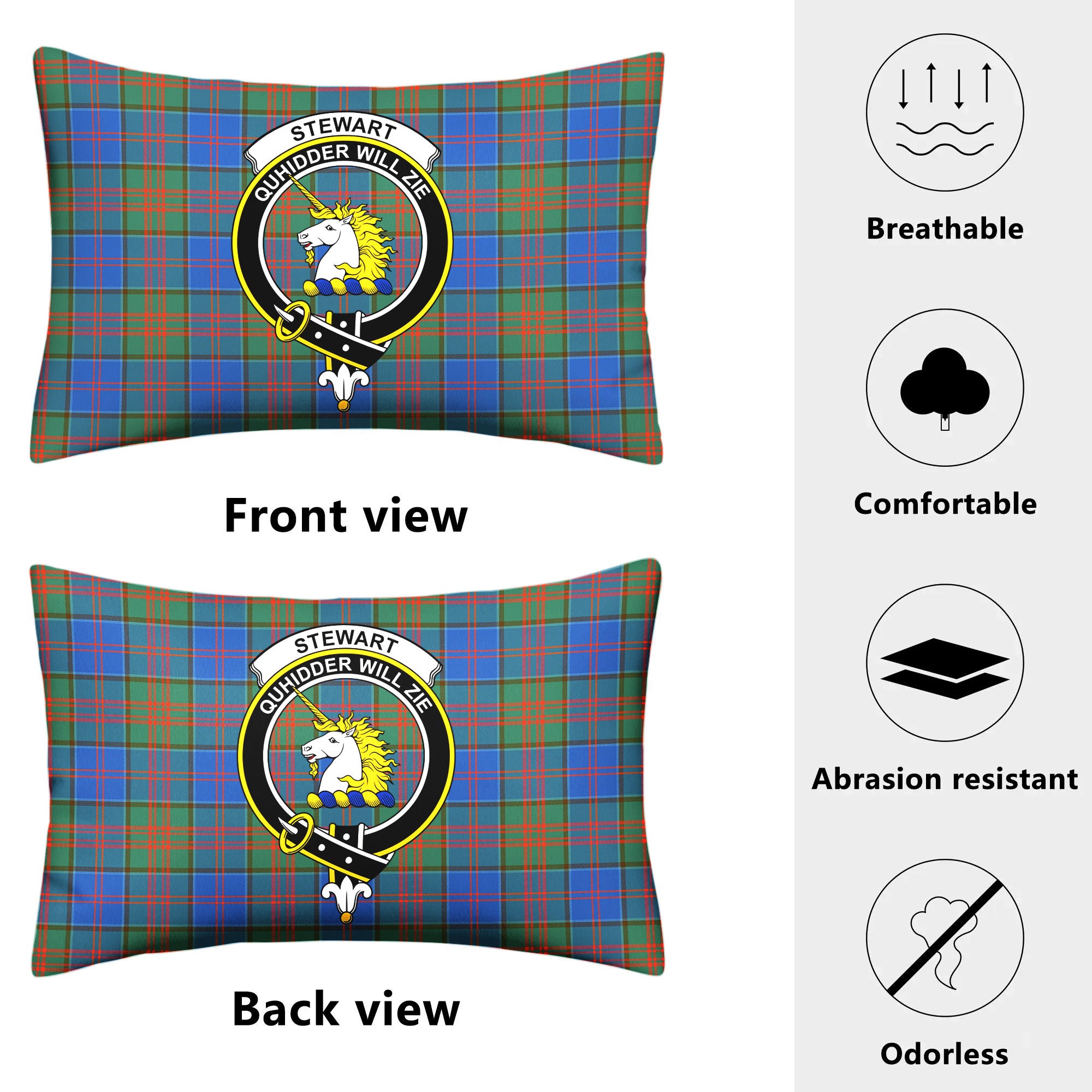 Stewart of Appin Hunting Ancient Tartan Crest Pillow Cover