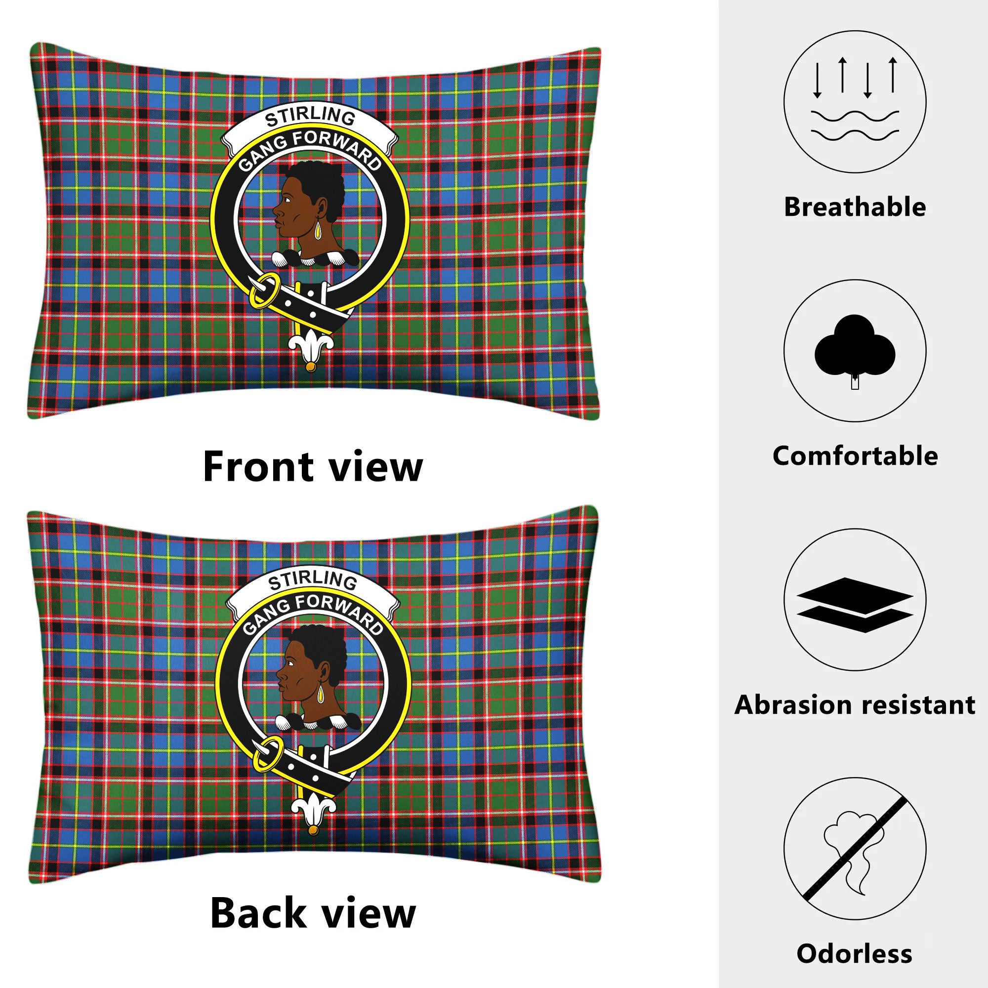 Stirling (of Keir) Tartan Crest Pillow Cover