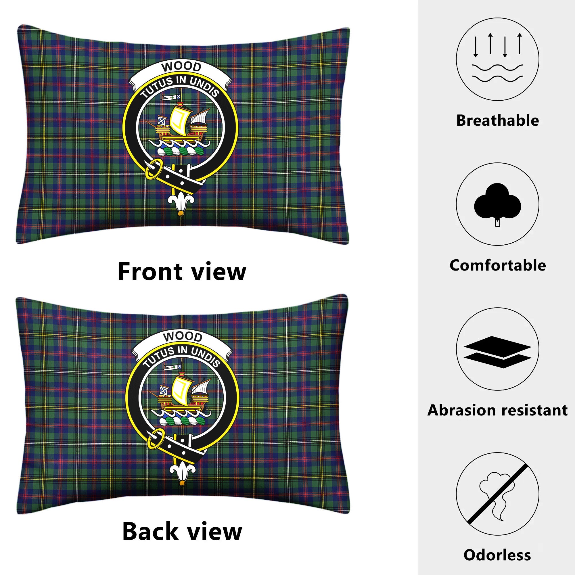 Wood Tartan Crest Pillow Cover