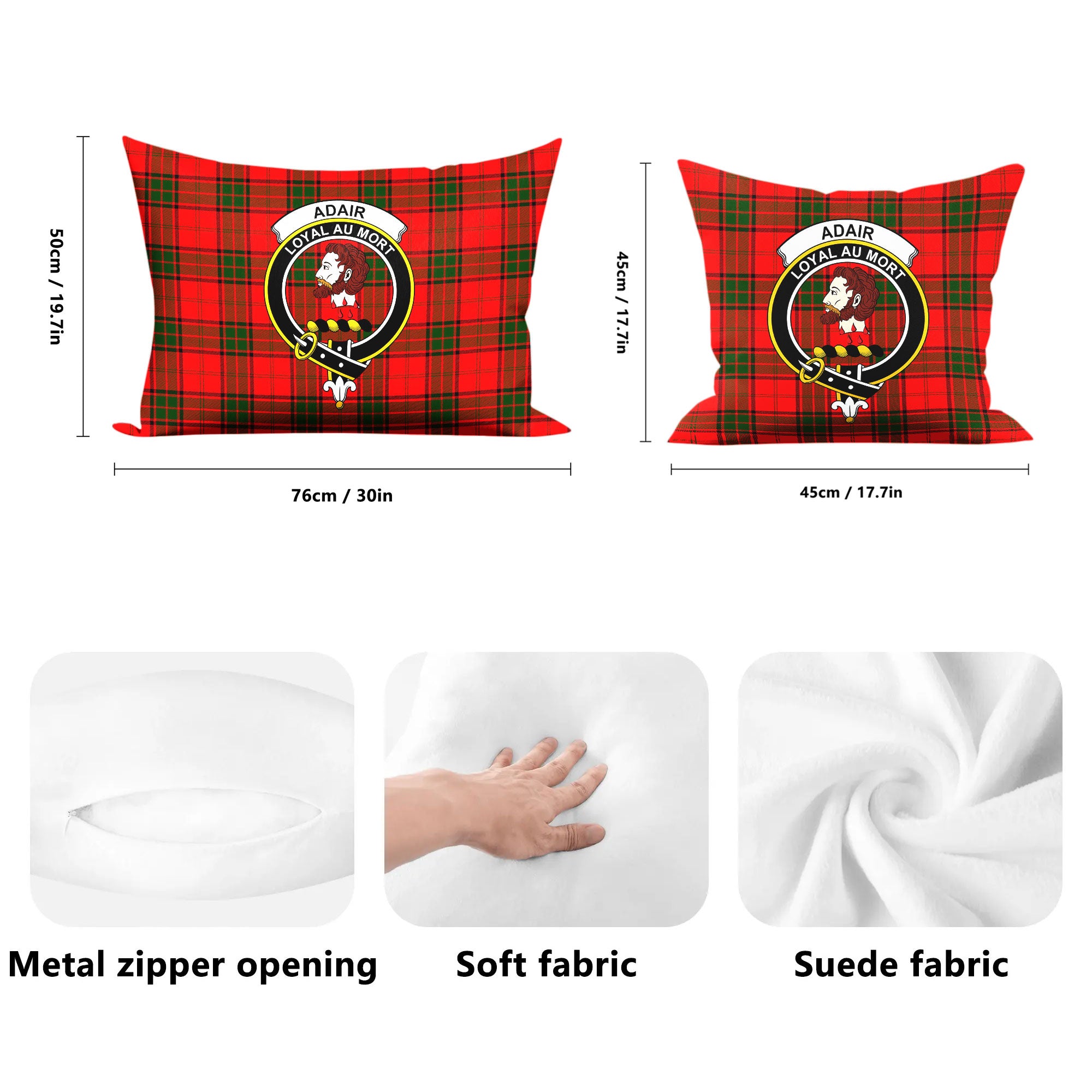 Adair Modern Tartan Crest Pillow Cover