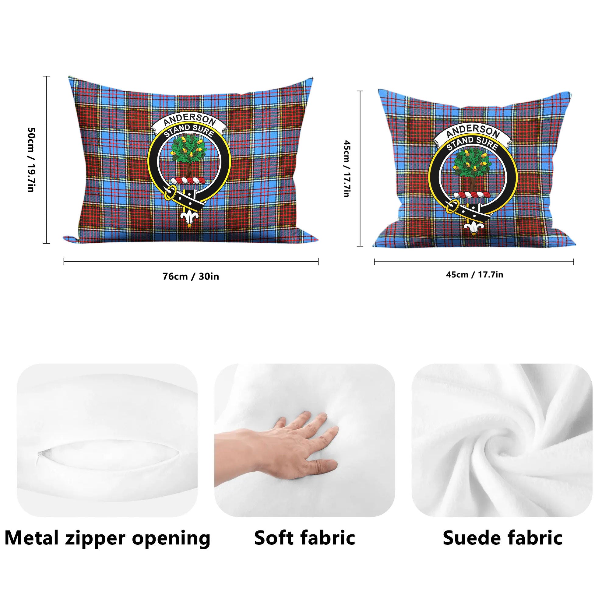 Anderson Modern Tartan Crest Pillow Cover