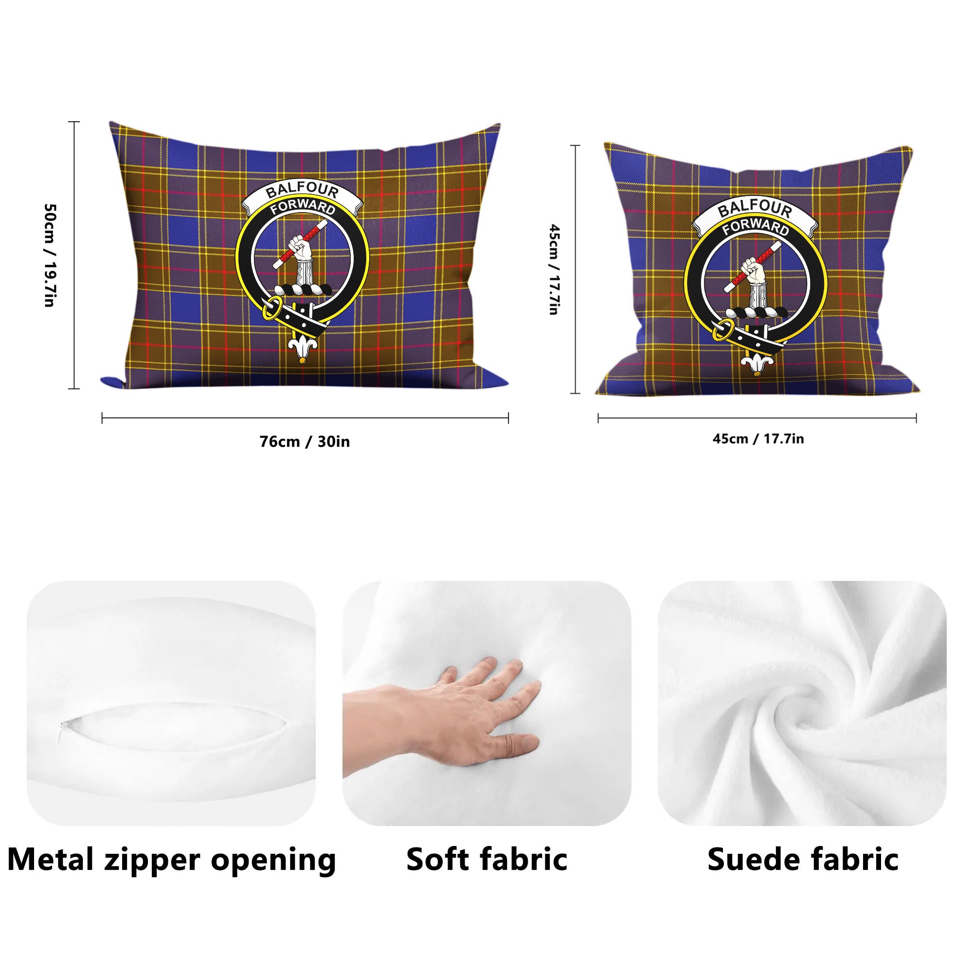 Balfour Modern Tartan Crest Pillow Cover