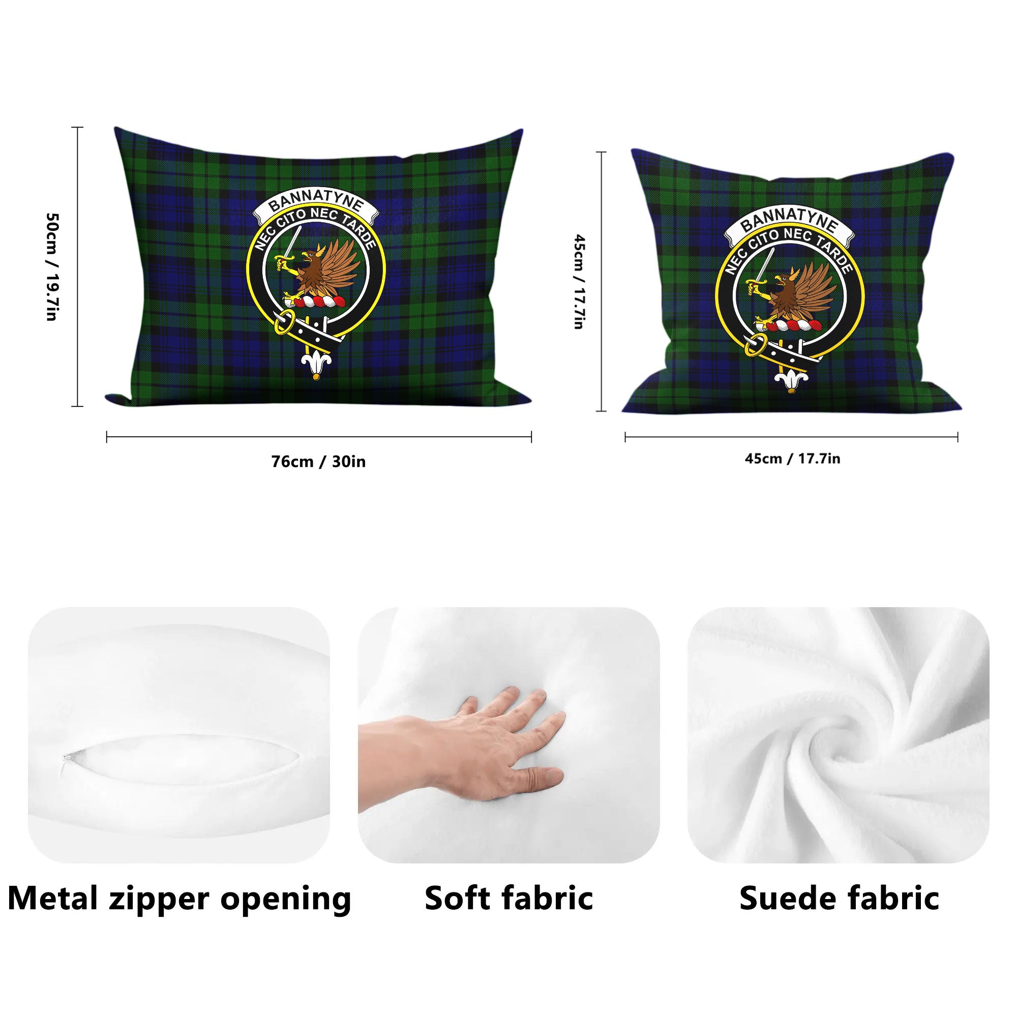 Bannatyne Tartan Crest Pillow Cover