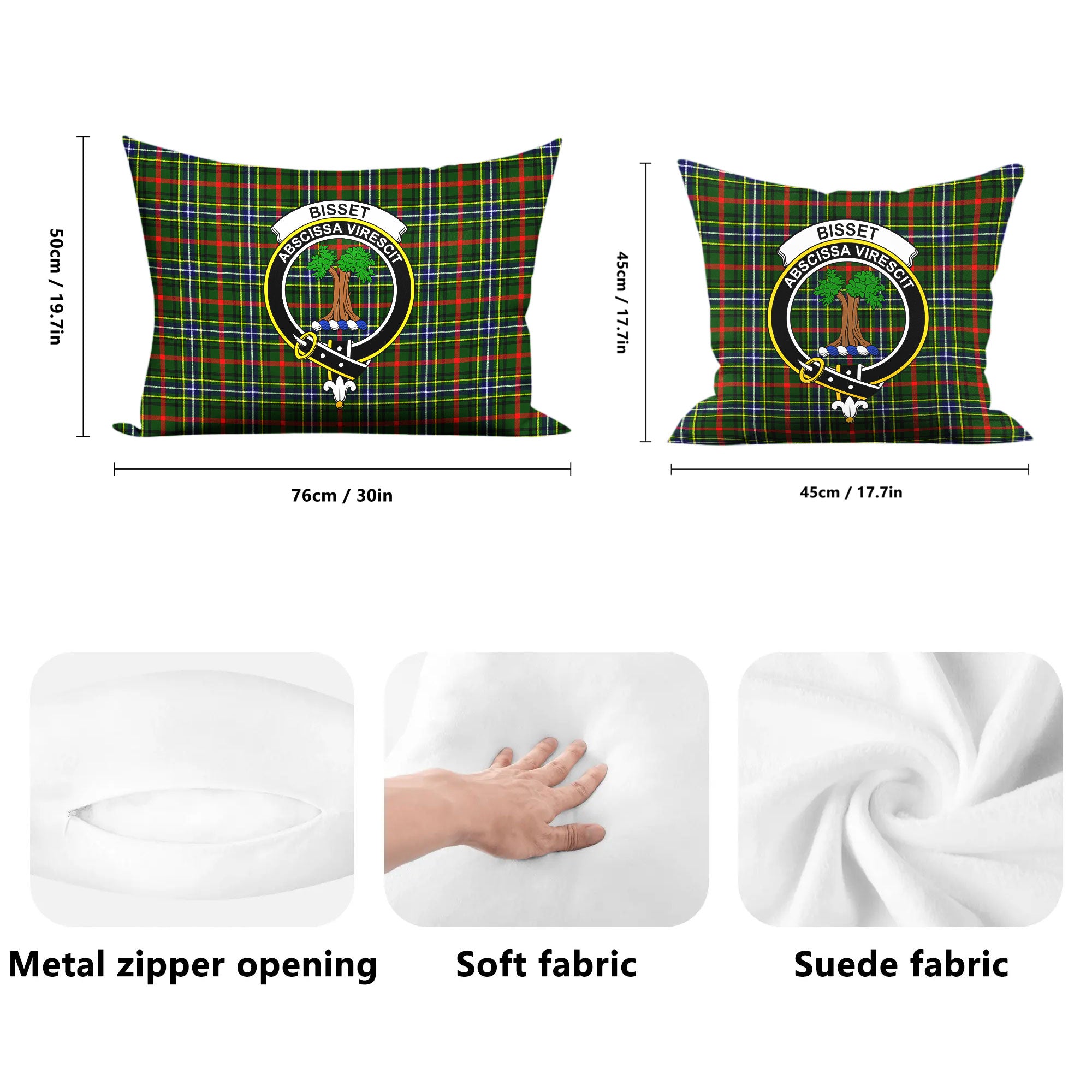 Bisset Tartan Crest Pillow Cover